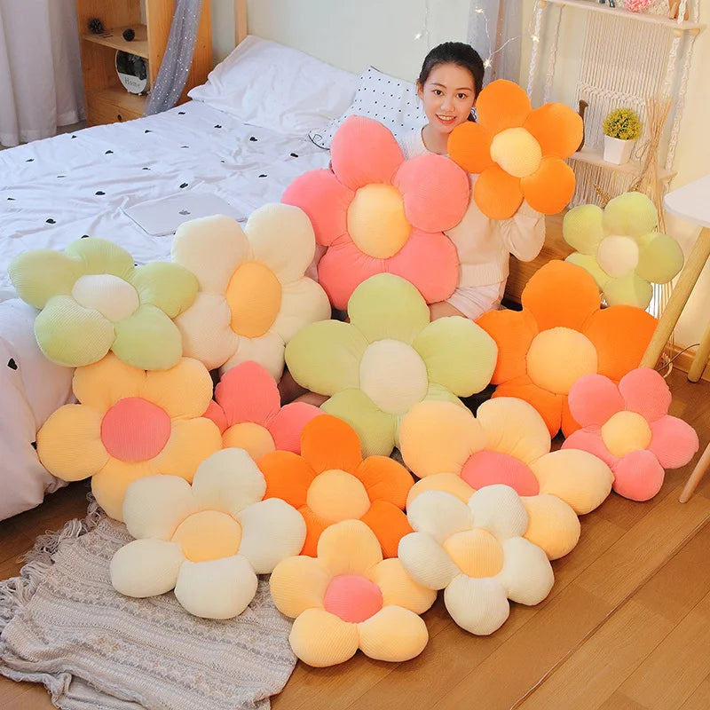 40/50/60CM Fluffy Flower Plush Cushion - Soft Cartoon Plant Stuffed Pillow for Chair, Sofa, Bed & Floor Decor - Kawaii Home Gift for Girls, Teens & Women (Perfect for Living Room, Bedroom, Nursery & Dorm Decor)