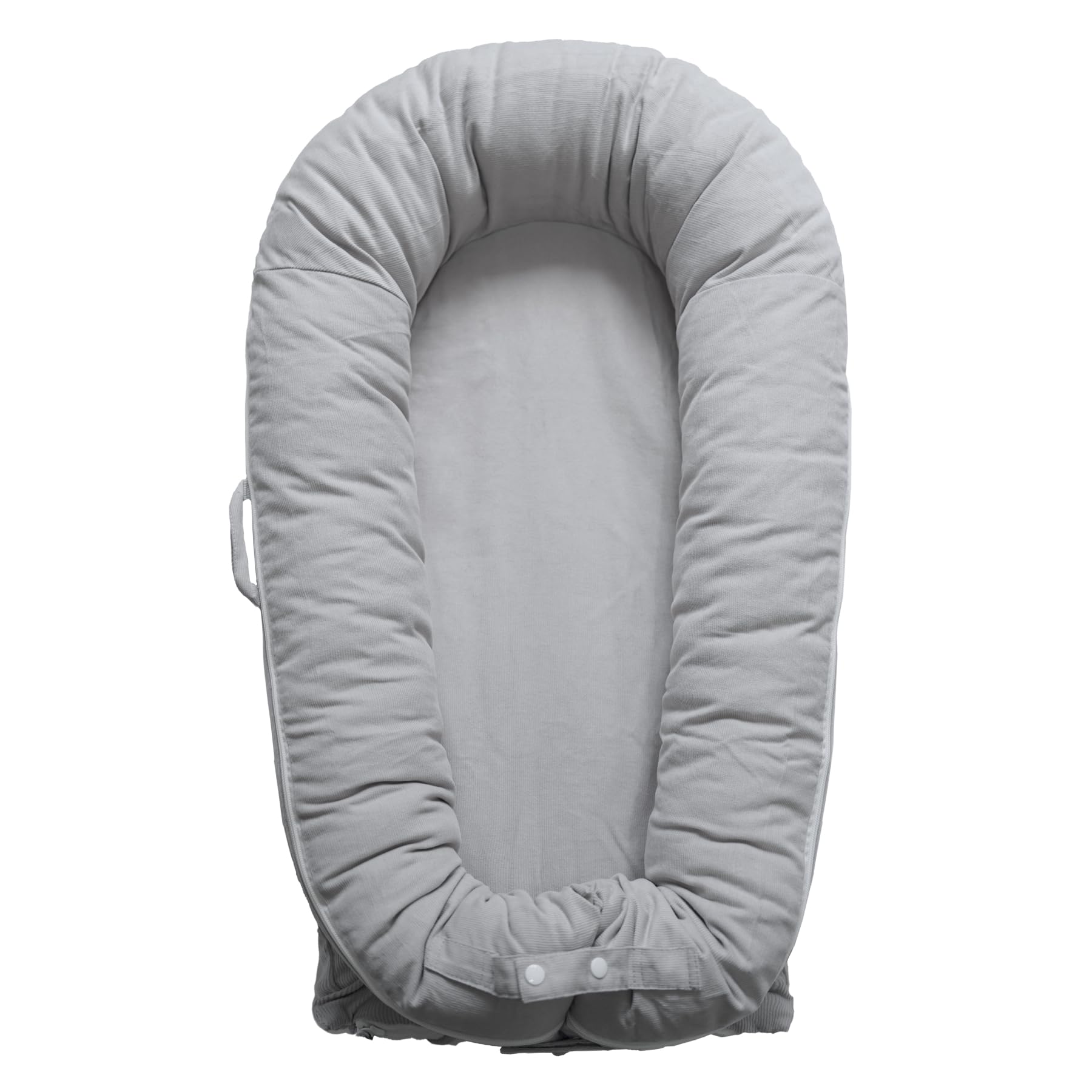 Premium Baby Lounger for Newborns 0-12 Months - 100% Soft Cotton Portable Infant Nest for Boys & Girls - Breathable Travel Bed for Home, Nursery & On-the-Go (Corduroy Cotton, Gainsboro) - Perfect for Cozy Naps, Playtime & Travel