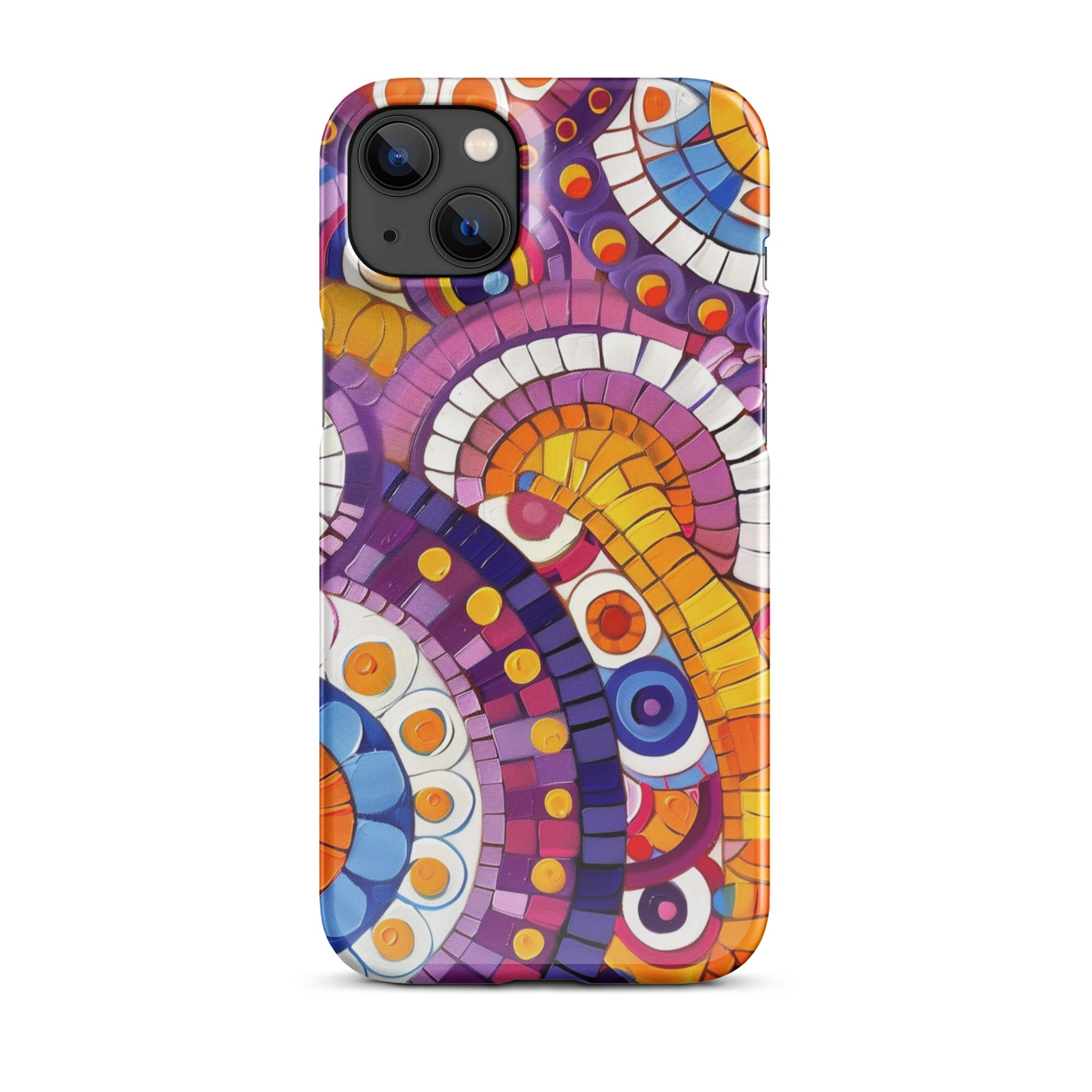 Folk Art iPhone Snap Case - Durable Protective Cover for iPhone 12/13/Pro/Max - Stylish Handmade Design - Perfect for Daily Use, Travel & Gifting