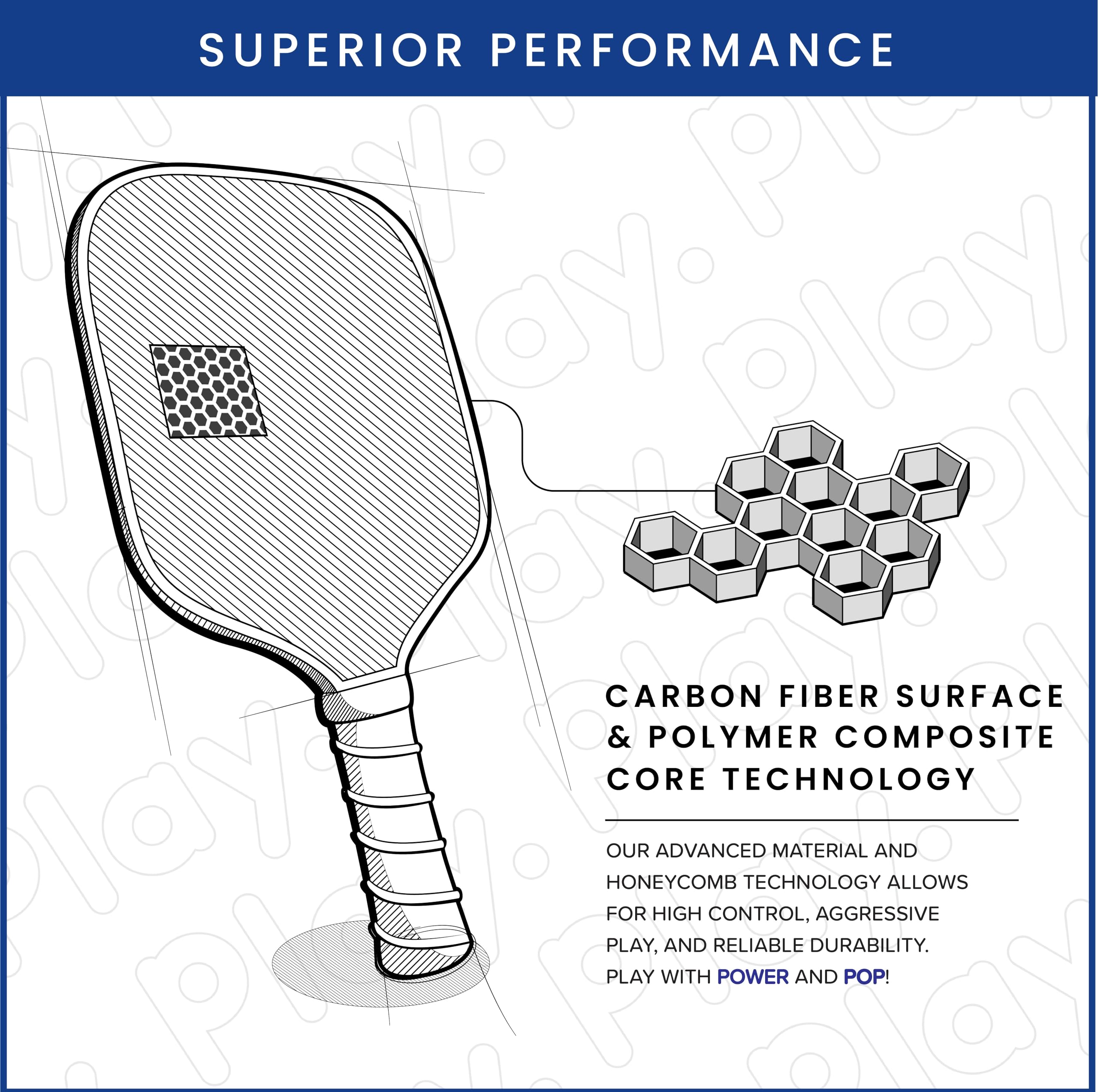 **USAPA Approved Pickleball Paddle - Carbon Fiber & Polymer Honeycomb Core | Graphite Face & Hyper-Grip™ Surface | Lightweight & Durable for Competitive Play | Perfect for Indoor & Outdoor Pickleball Games**