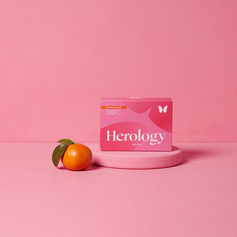 Herology Meno Orange Flavor Supplement for Women - Natural Menopause Relief with Vitamin D & Calcium - Supports Bone Health & Hot Flash Relief - Perfect for Daily Wellness Routine