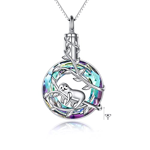 Sloth Urn Necklace-Purple