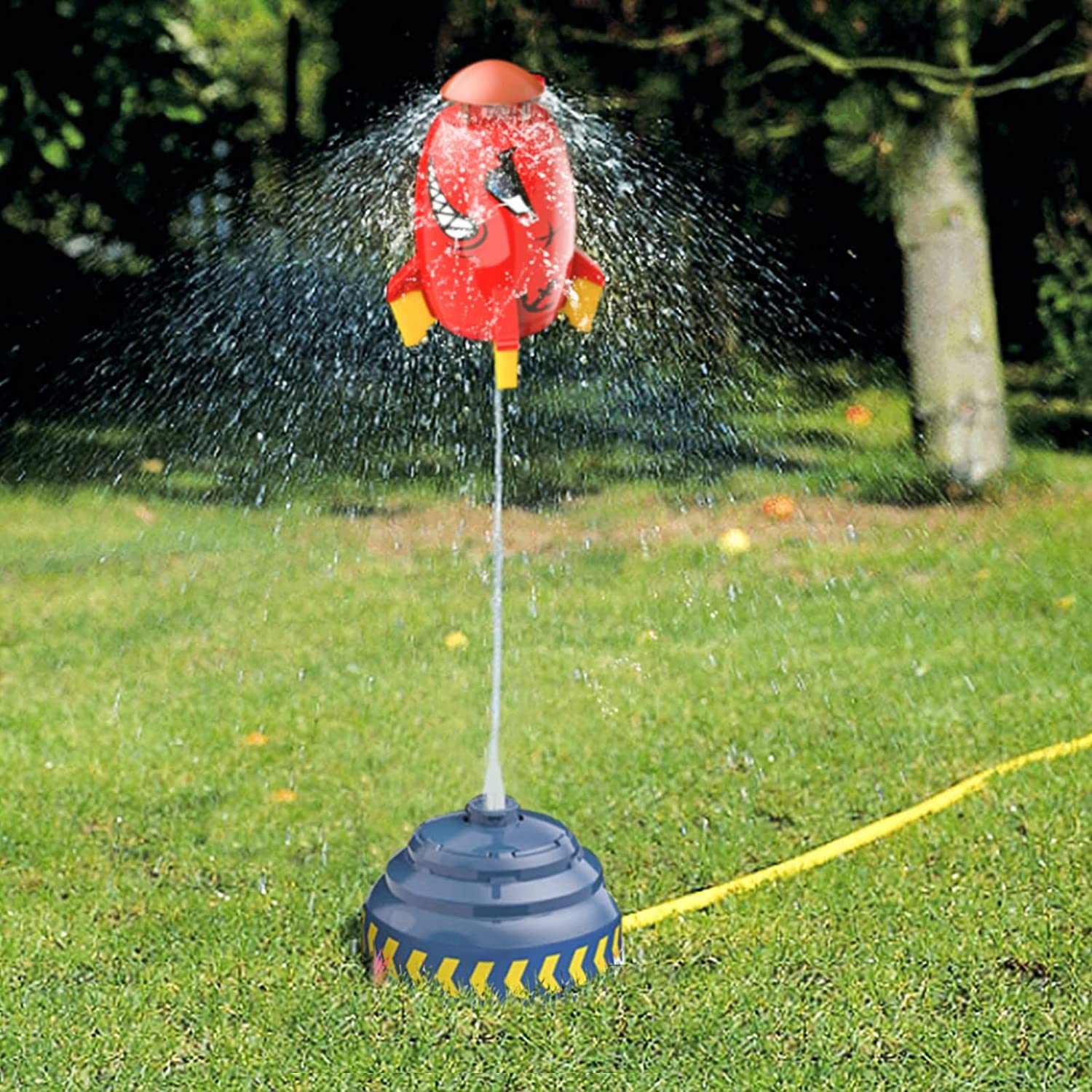 Kids Rocket Sprinkler Toy - 360° Rotating Outdoor Water Sprinkler for Garden & Yard, Connects to Hose - Fun Summer Splash Toy for Boys & Girls Ages 3-10 - Perfect Birthday Gift for Outdoor Play & Backyard Water Activities