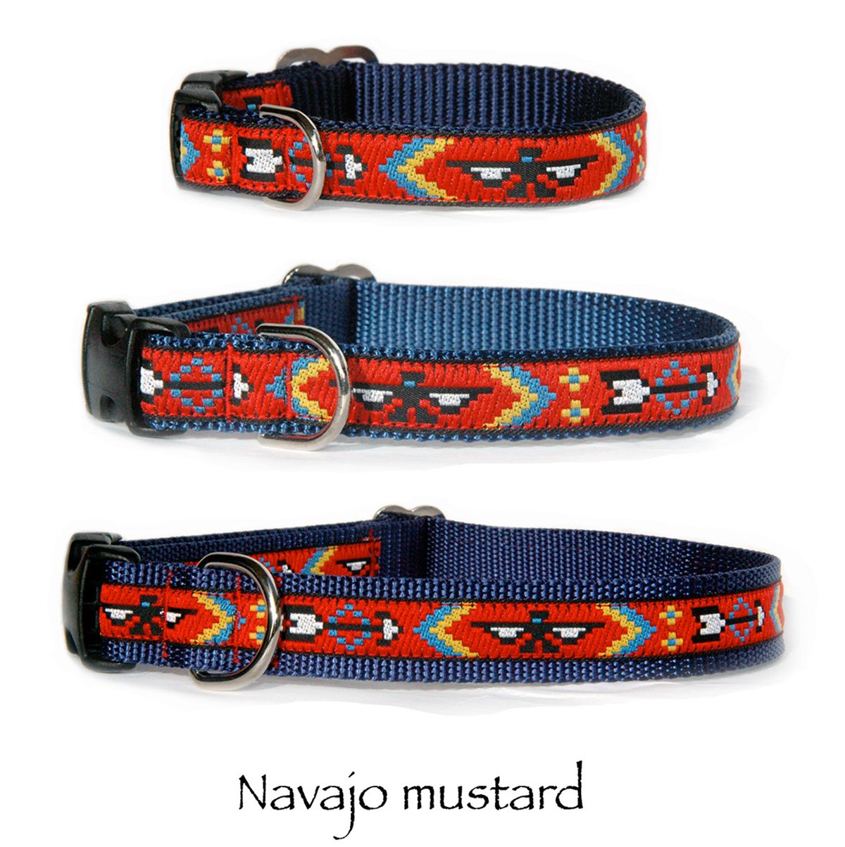 Handmade Navajo & Southwestern Style Dog Collar - Santa Fe Inspired Native American Design Pet Collar for Puppies, Small to Large Dogs - USA Made - Perfect for Walks, Training & Outdoor Adventures