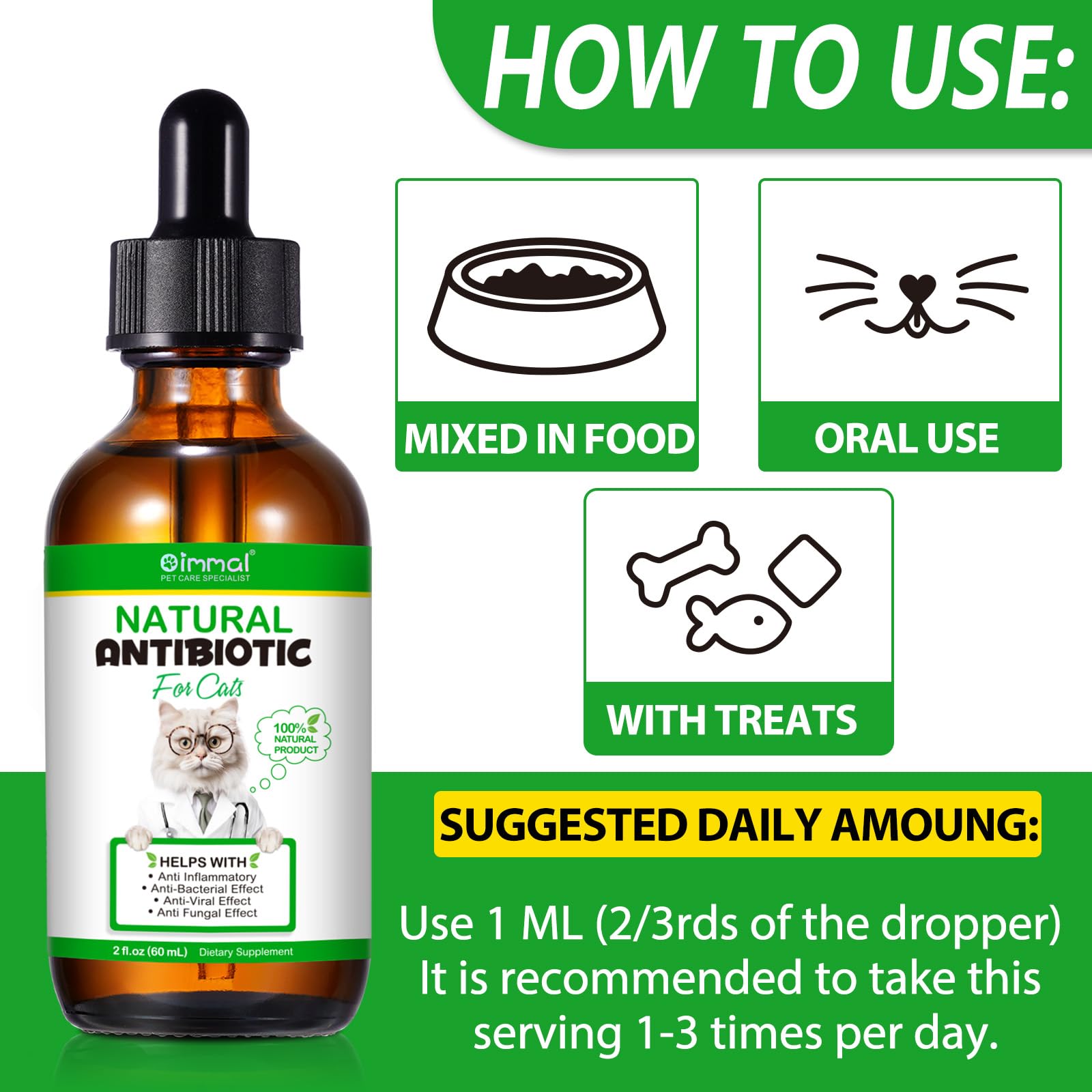 **60ml Cat Antibiotics for Infections - Immune Support & Allergy Relief - Vitamin Paste & Ointment for Cats - Ideal for Wound Care & Respiratory Health**
