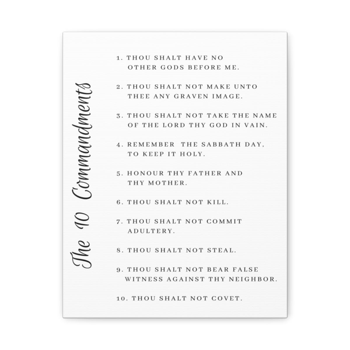 10 Commandments Christian Wall Art Print - Ready to Hang Bible Verse Decor for Home, Church & Office - Express Your Love with Inspirational Scripture Gifts