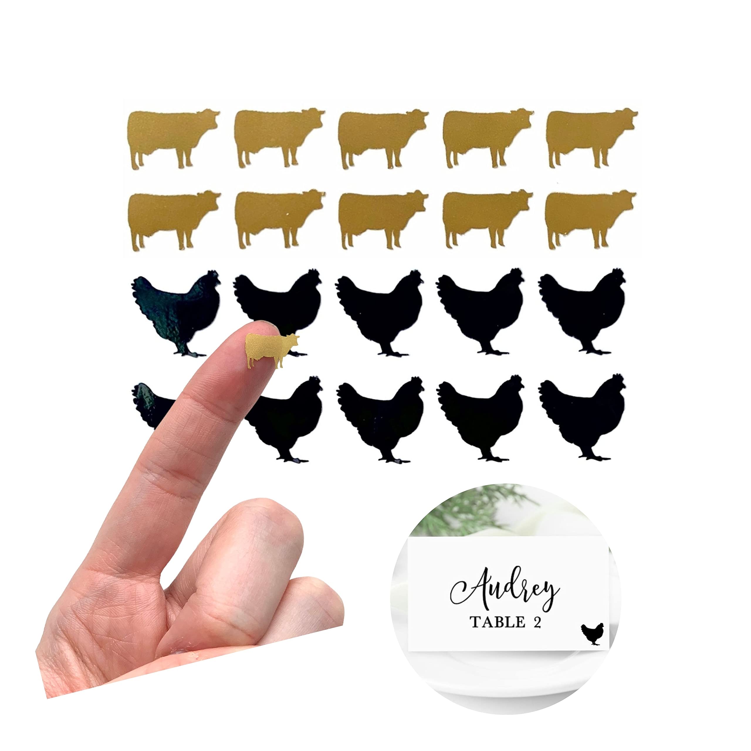 Meal Choice Stickers (Set of 10) - Wedding Food Selection Labels - Place Card Stickers for Dinner - Allergen & Dietary Indicator - Round 0.75 inch Adhesive Labels (Pork, Navy Blue) - Perfect for Wedding Receptions, Buffets & Catered Events