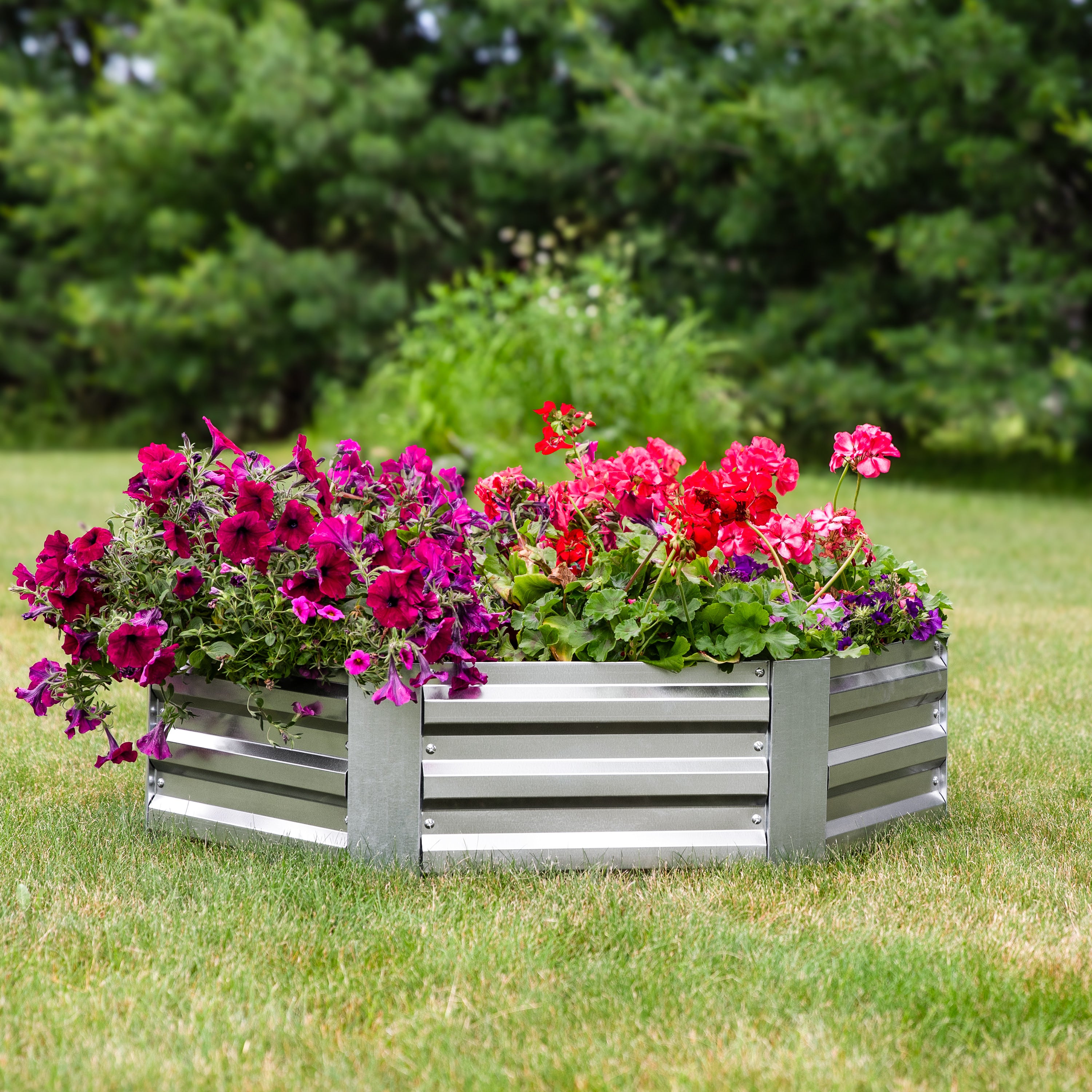 Galvanized Steel Hexagon Raised Garden Bed Kit - 12.25 Inch Height for Outdoor Gardening, Flowers & Vegetables - Durable Metal Planter Box for Patio, Backyard & Urban Farming