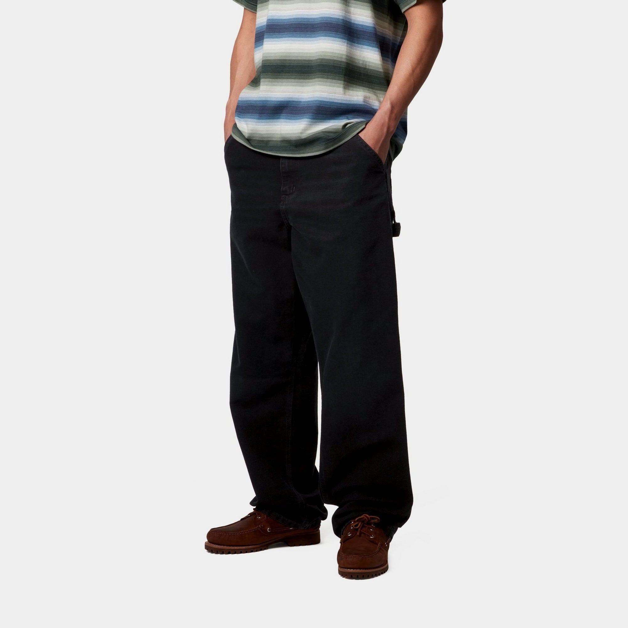 Single Knee Pant Stone Canvas | Black - Durable Work Pants for Construction, Hiking & Outdoor Activities