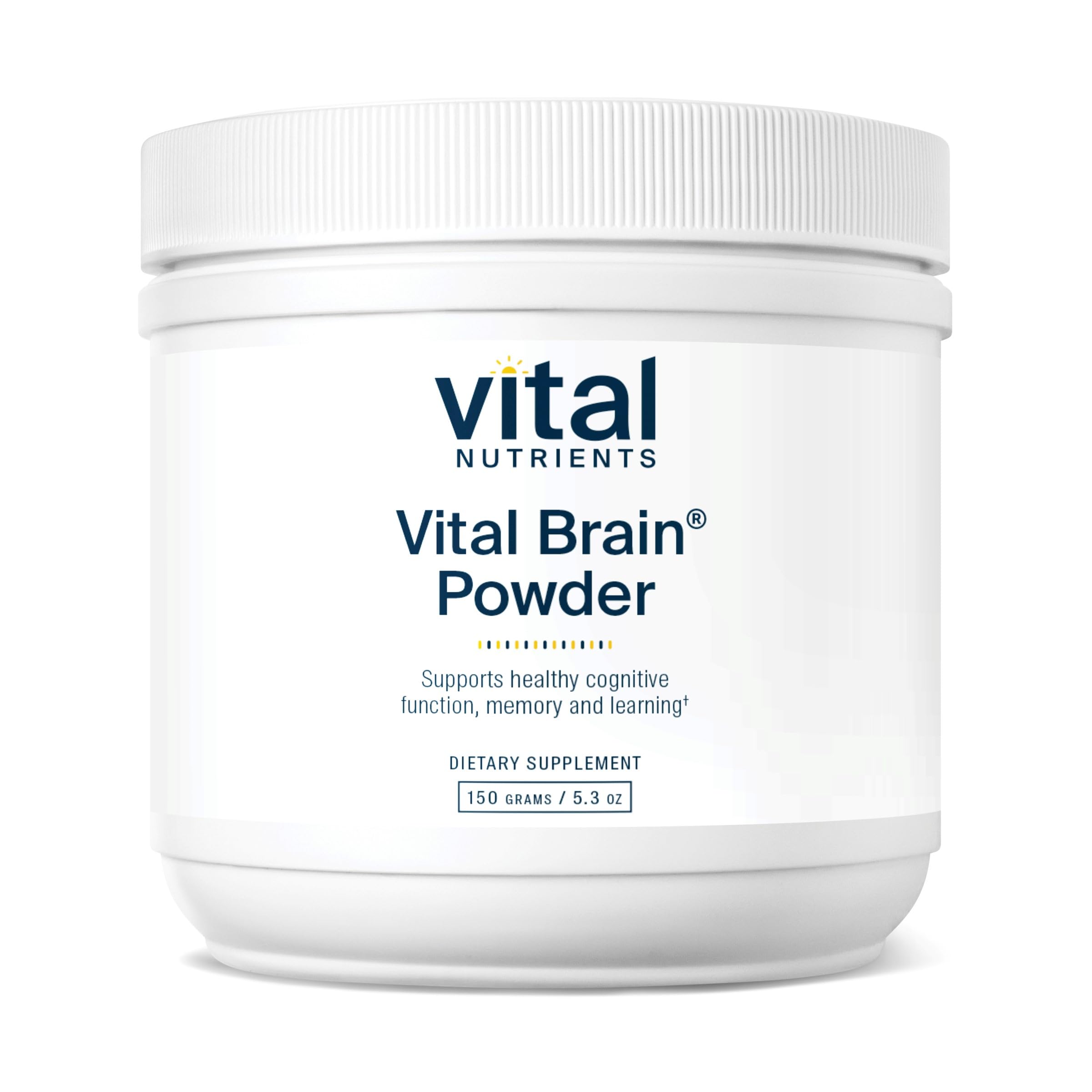 Vital Nutrients Brain Powder Supplement - Phosphatidylserine & Acetyl-L-Carnitine for Cognitive Function, Memory & Learning | Nootropic Brain Booster | Gluten, Dairy & Soy Free | Unflavored 150g | Perfect for Students, Professionals & Seniors to Enhance Focus & Mental Clarity