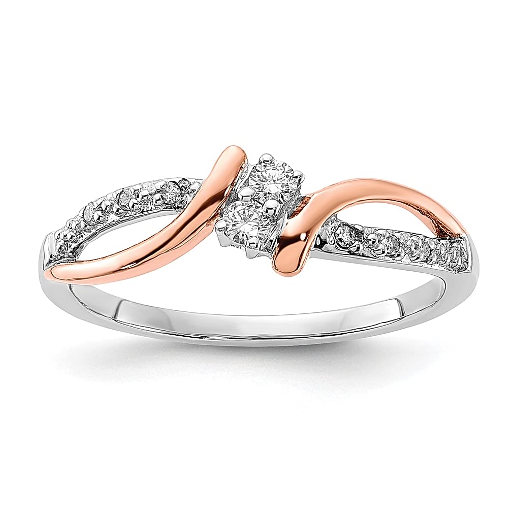 10K Two Tone Yellow Gold Diamond Infinity Fashion Band Ring for Women - Elegant Jewelry Gift for Her, Perfect for Anniversaries, Weddings & Special Occasions