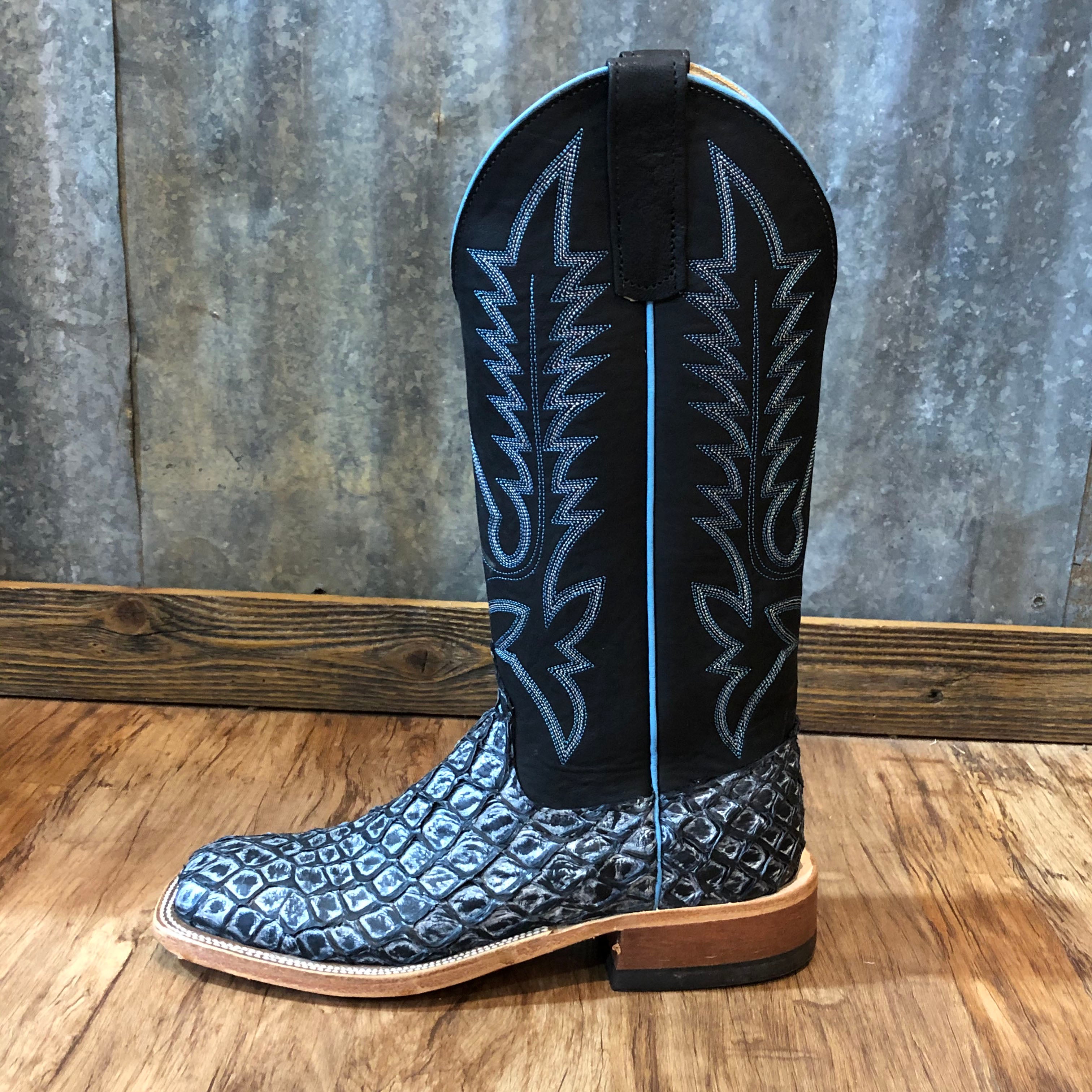 Anderson Bean Women's Blue Steel Baby Bass Western Boots - Stylish Cowgirl Boots for Country Dancing, Rodeo & Casual Wear