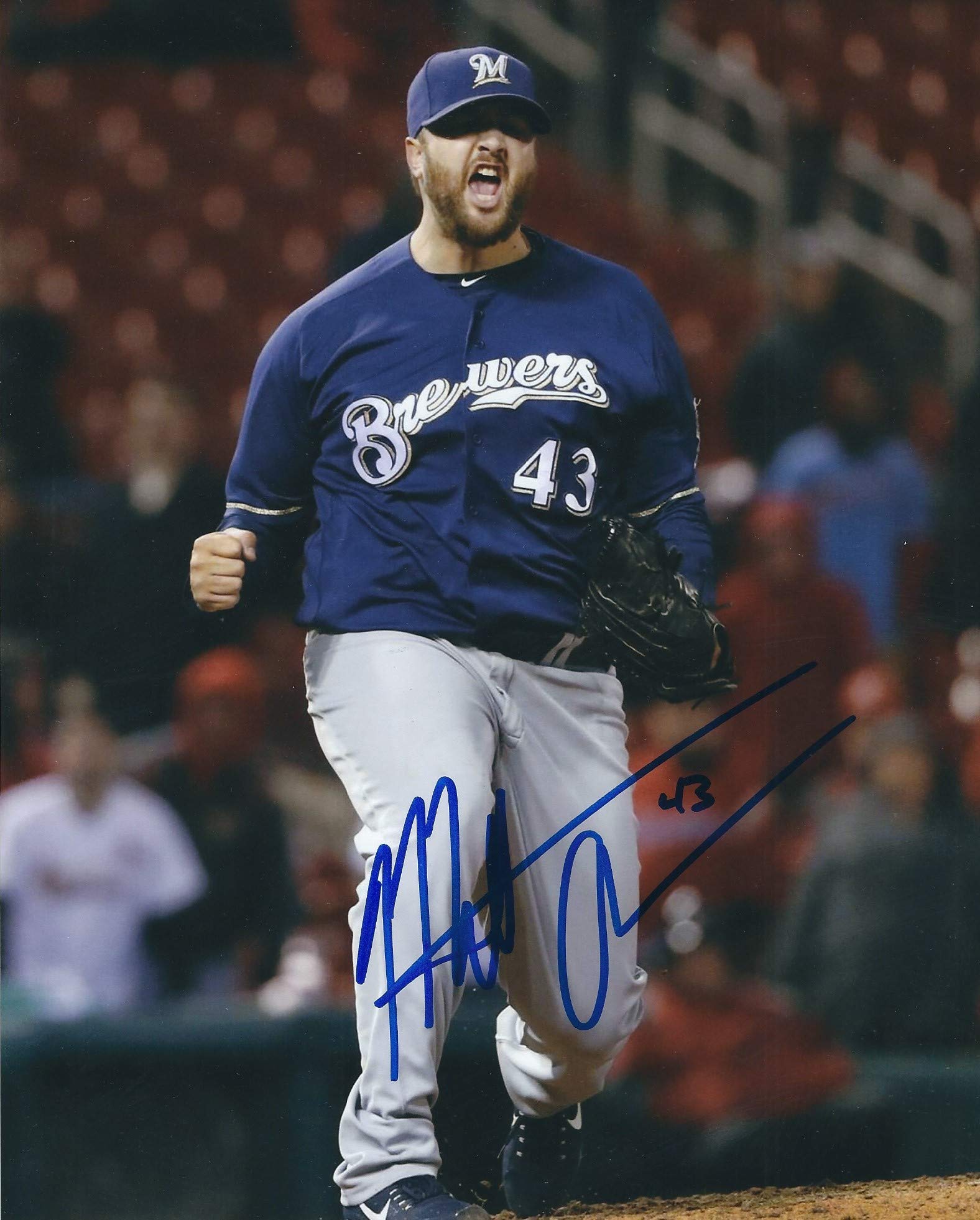 Autographed Matt Albers 8x10 Milwaukee Brewers Photo with COA - Limited Edition Signed Baseball Memorabilia for Collectors & Fans - Perfect for Man Cave, Sports Bar, or Gift for Brewers Fans