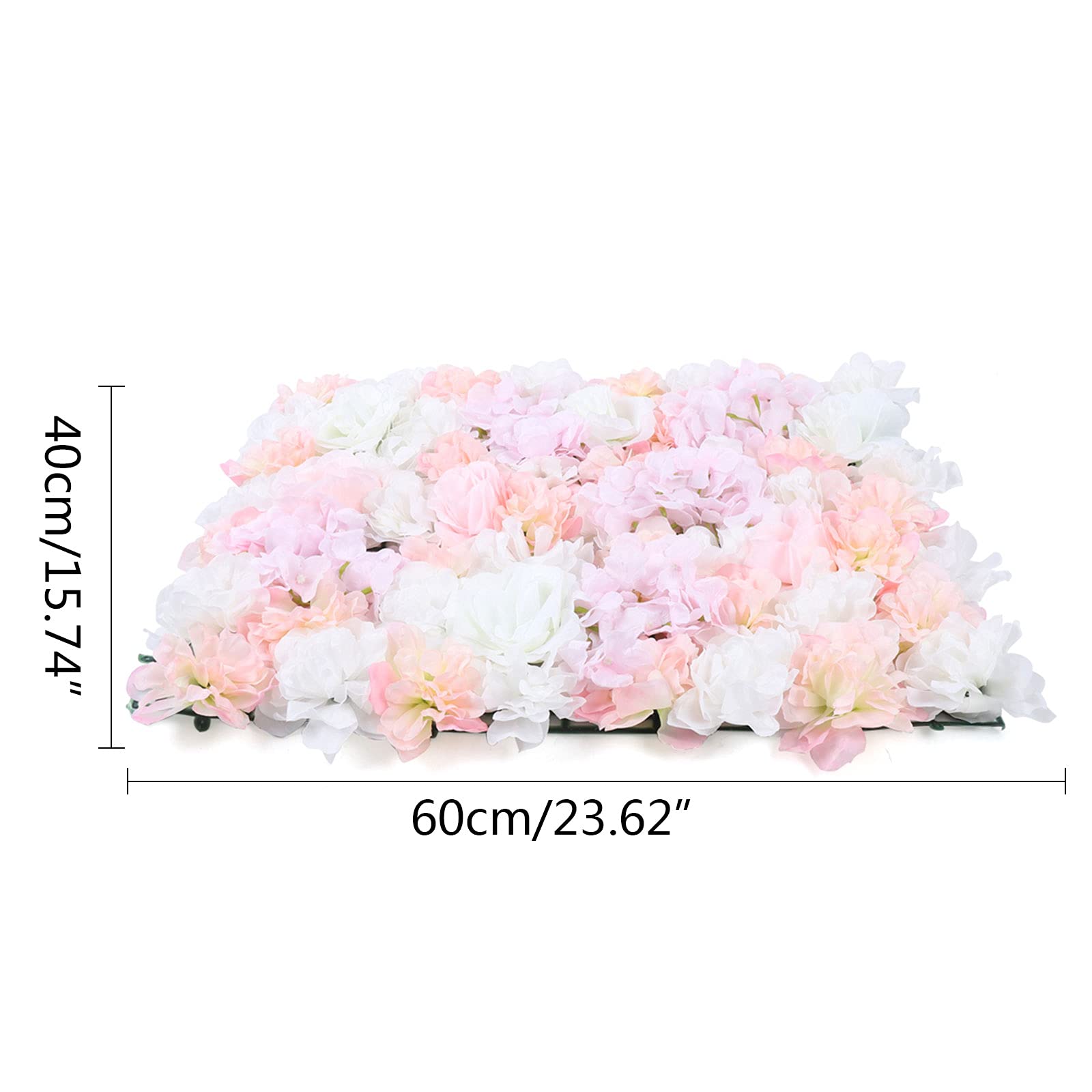 12pcs Artificial Silk Rose Flower Wall Panels - 24