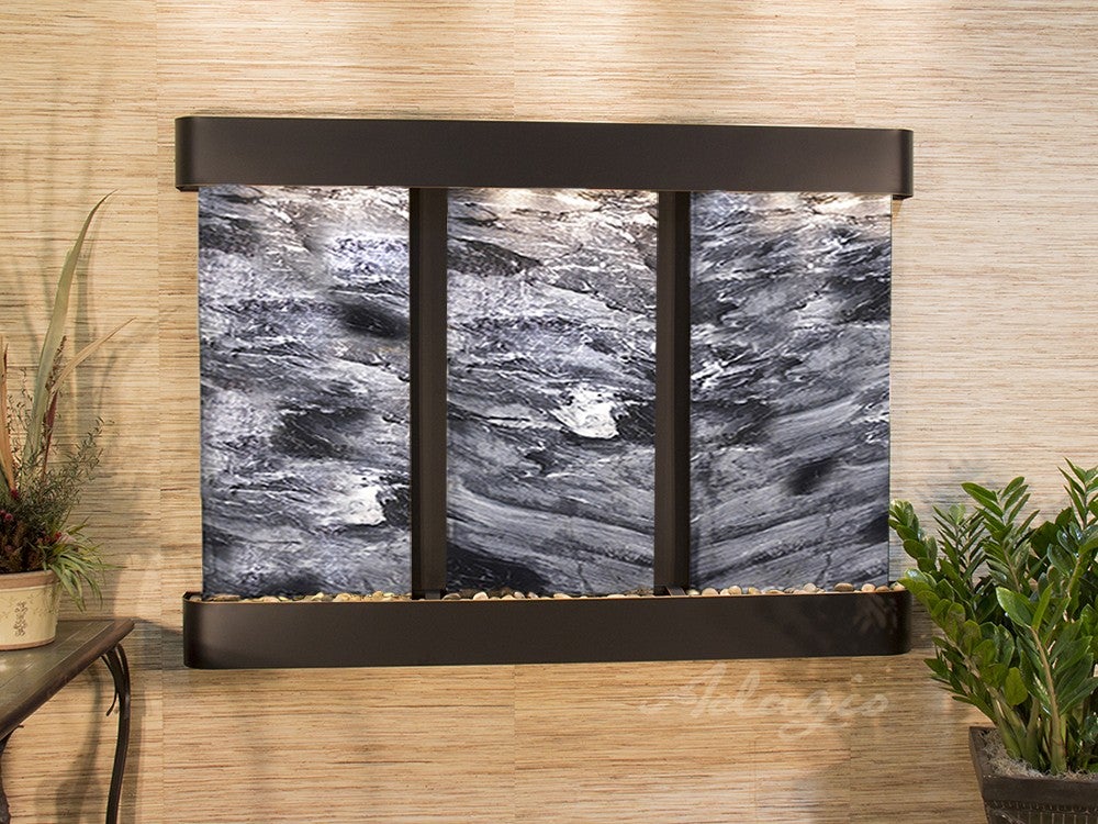 Adagio Olympus Falls Round Blackened Copper Black Spider Marble Bathroom Sink - OFR1507 | Modern Vanity Basin for Bathroom & Powder Room Decor