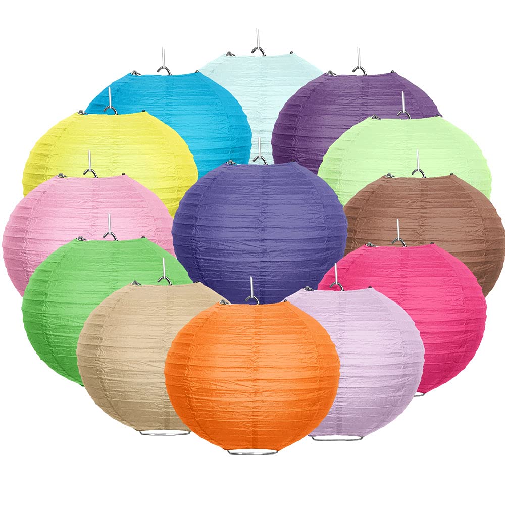 5 Pack Turquoise Tissue Paper Lanterns (14 Inch) - Elegant Party Decorations for Wedding, Birthday, Baby Shower & Home Decor - Perfect for Indoor & Outdoor Celebrations