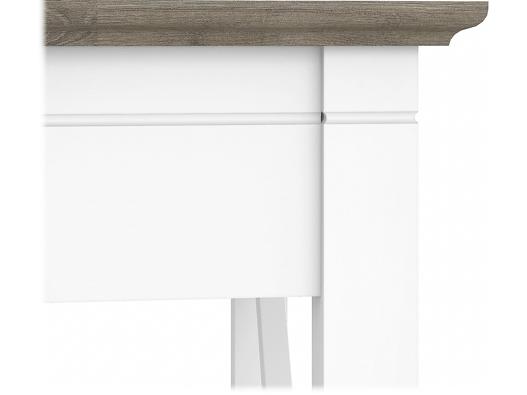 Bush Furniture Key West 60W L-Shaped Desk with 2 Drawers & Mobile File Cabinet - Pure White & Shiplap Gray | Home Office Workstation for Small Spaces & Gaming Setup