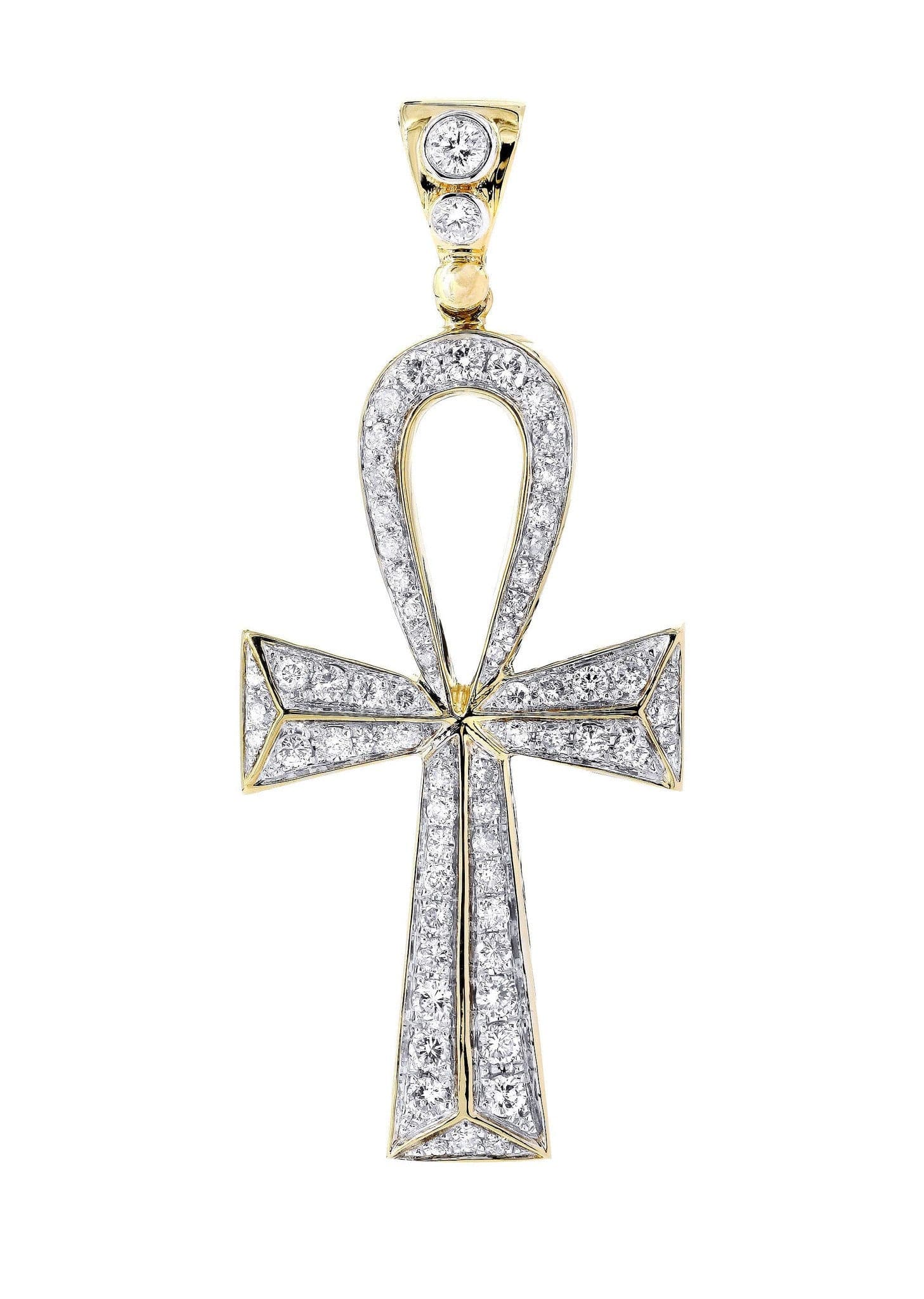 0.44 Carat Diamond Cross Pendant Necklace - 3.71 Grams Solid Gold Religious Jewelry for Women & Men - Perfect for Baptism, First Communion, Confirmation & Everyday Wear