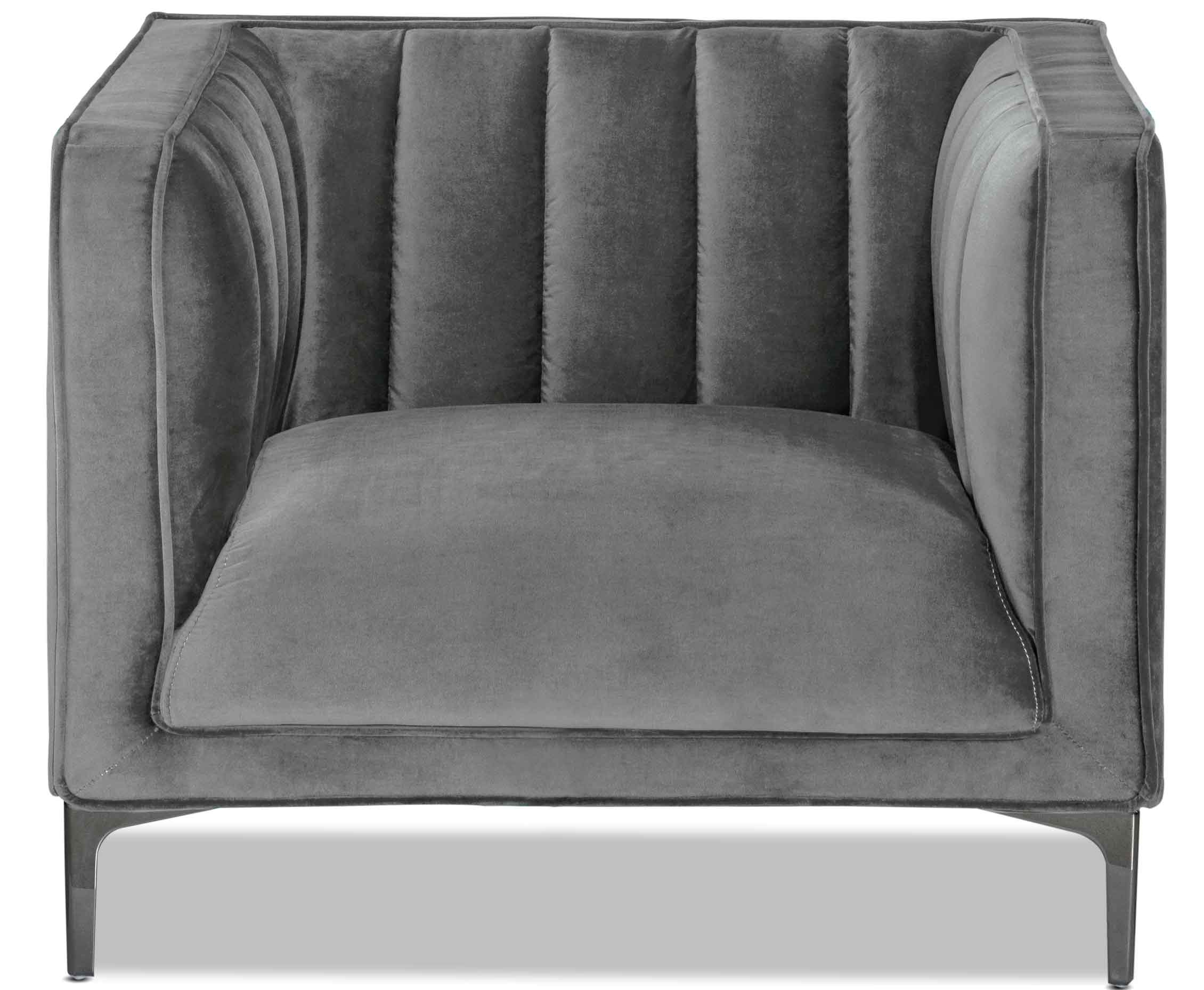 Celina Chair - Light Grey Modern Accent Chair for Living Room, Bedroom & Office - Comfortable Upholstered Lounge Seating