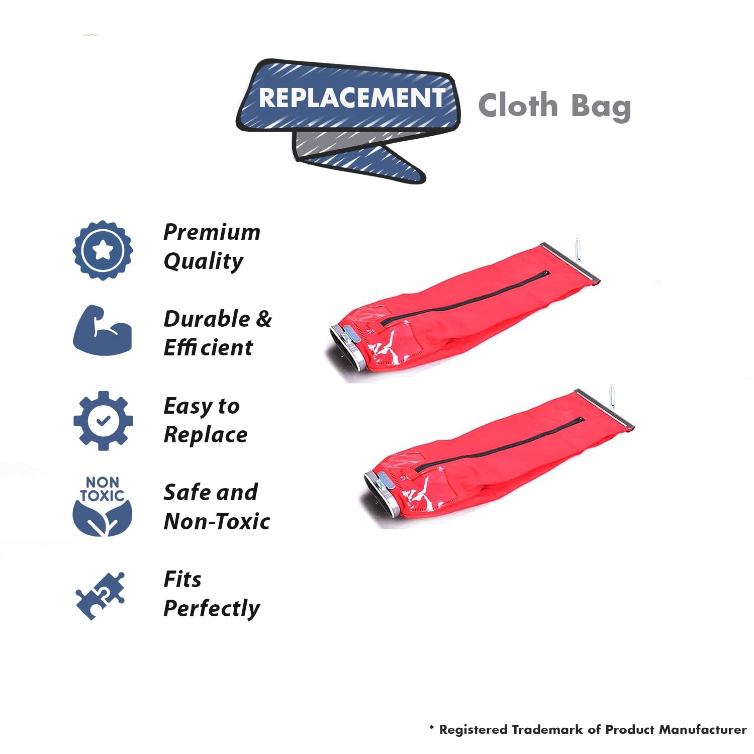 Eureka Sanitaire Vacuum Cloth Bag & Slide Part for C2031B/D/BM Models - Easy Home Cleaning