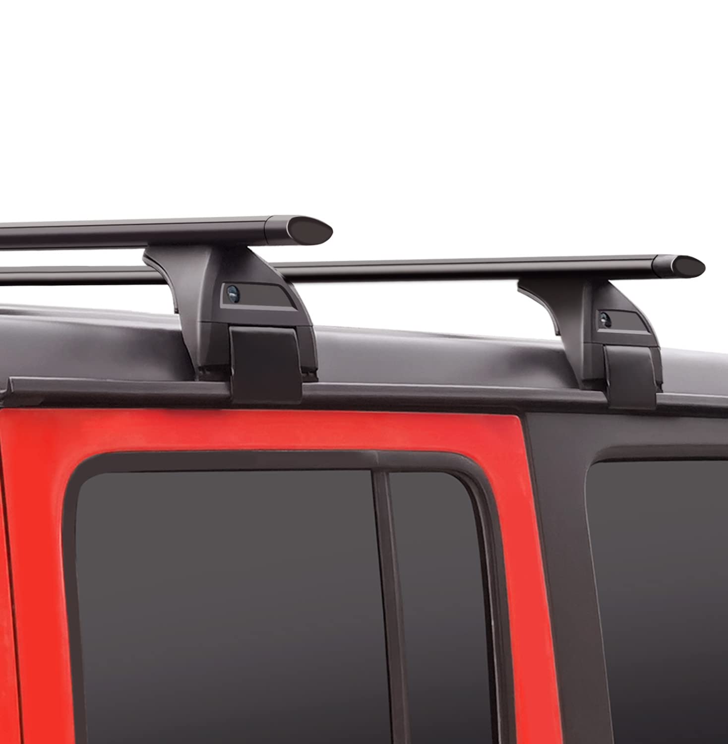 Heavy Duty Aluminum Roof Rack Cross Bars 200lb Capacity - Compatible with Jeep Wrangler JK JL & Gladiator JT (2007-2024 Models) - Anti-Theft Locking System - 2/4 Door Universal Fit - Perfect for Rooftop Cargo, Kayak, Bike, Ski & Outdoor Gear Carrier