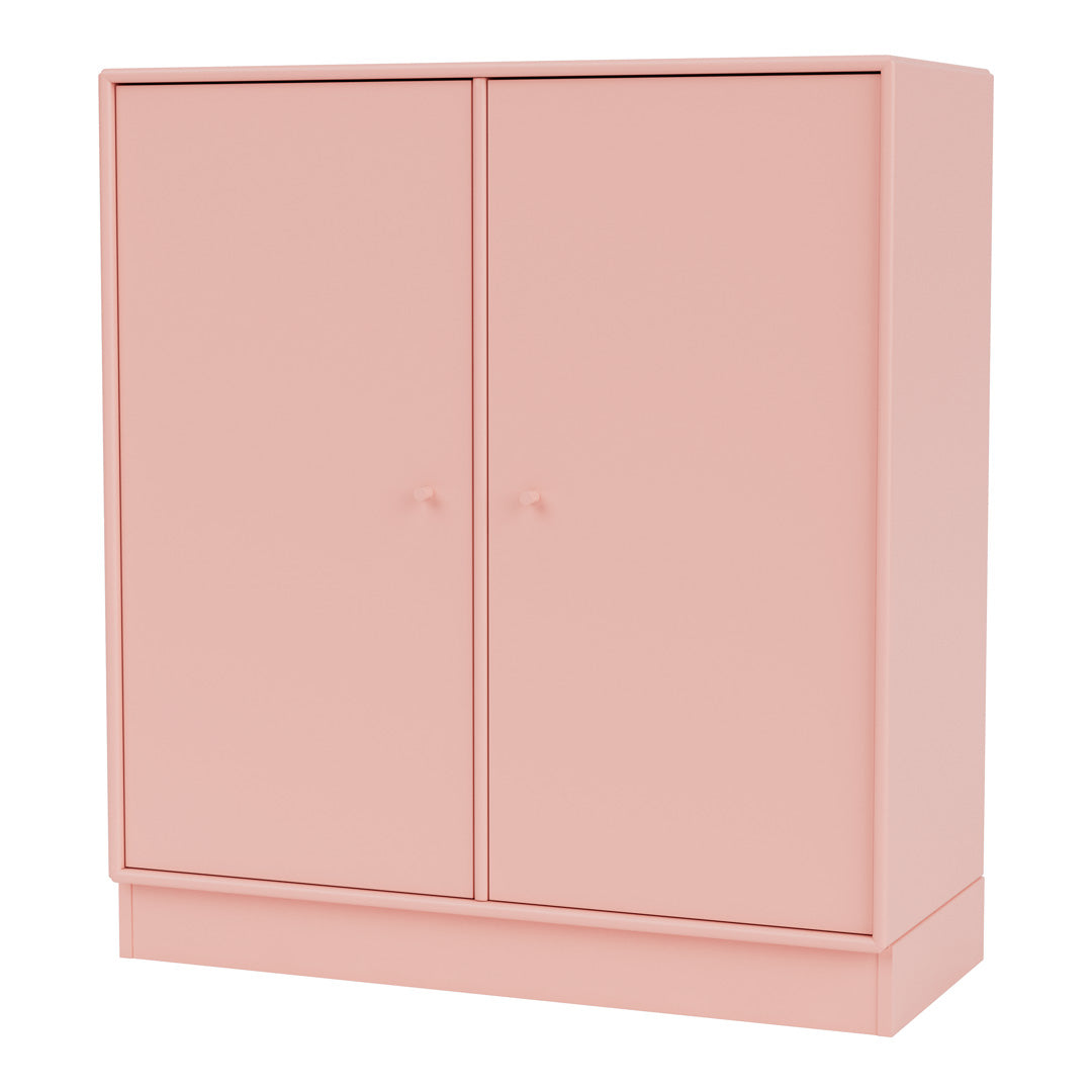 Modern 2-Door Lacquered Cabinet with Plinth Base - Stylish Storage Solution for Living Room, Bedroom or Office Organization