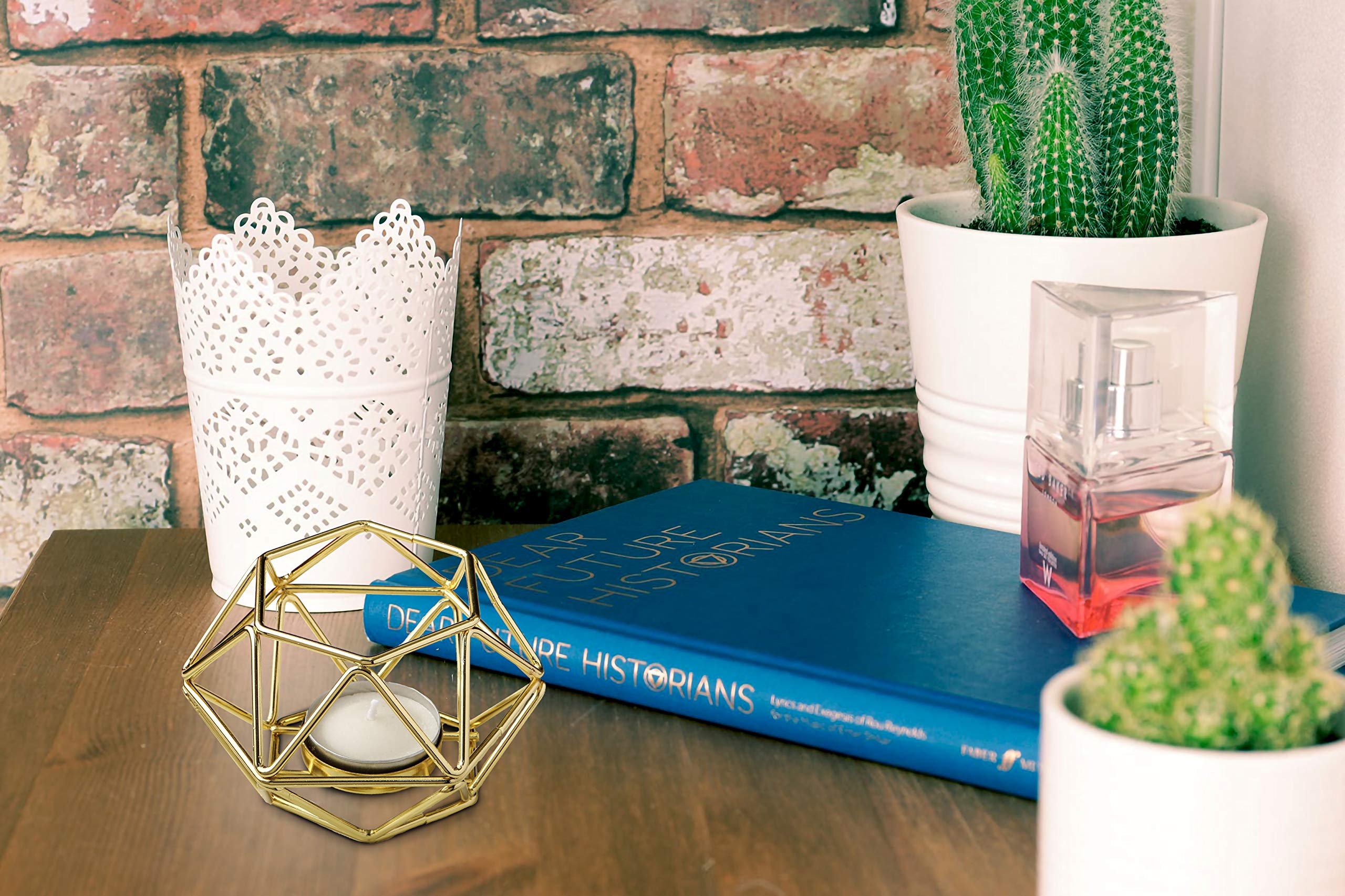 Gold Hexagon Geometric Tea Light Candle Holders - Set of 50 for Wedding, Baby Shower & Bridal Party Favors - Perfect for Table Decorations, Centerpieces and Romantic Ambiance