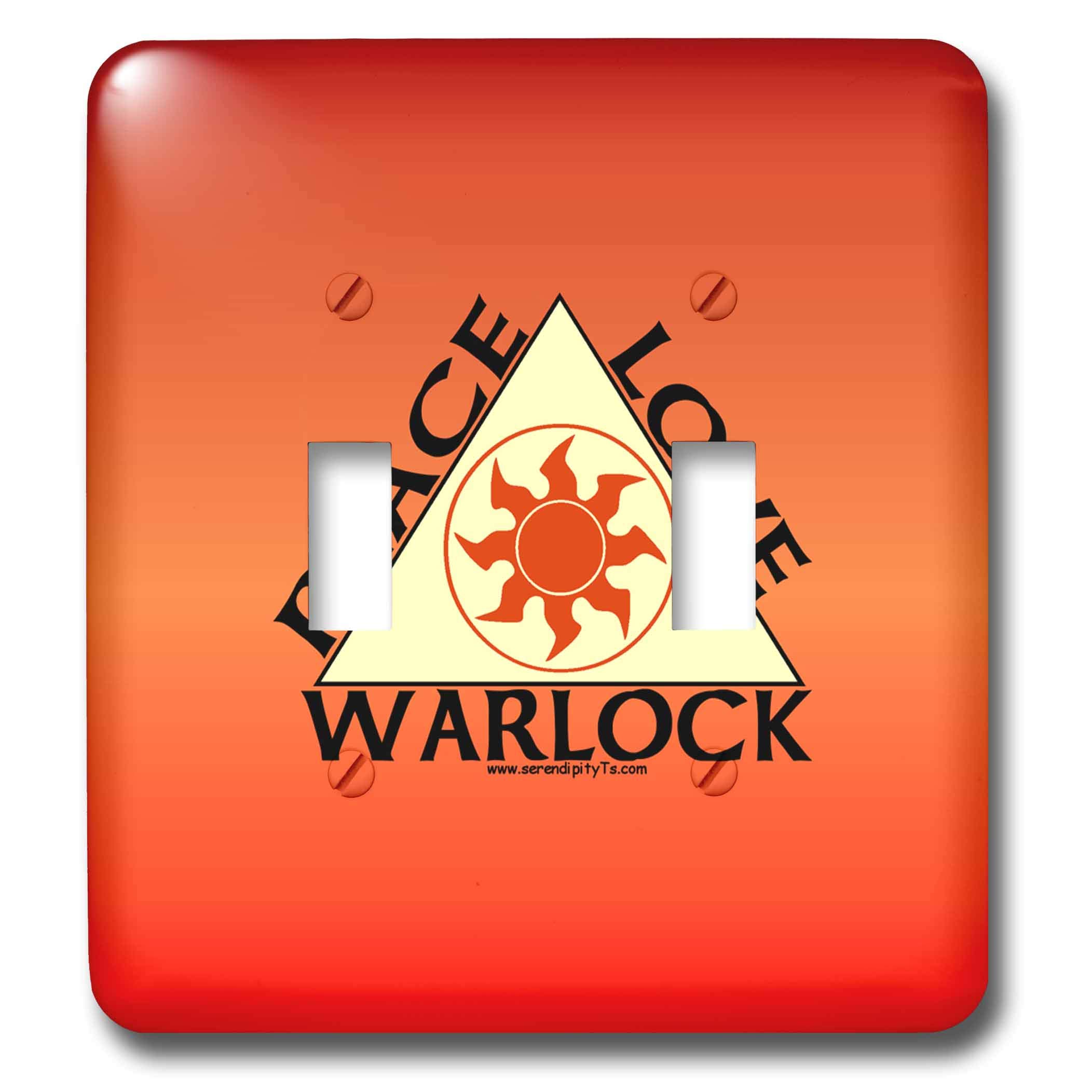 3dRose lsp_13083_2 Peace Love Warlock Orange Double Toggle Switch - Perfect for Home Decor, Office Accessories & DIY Projects