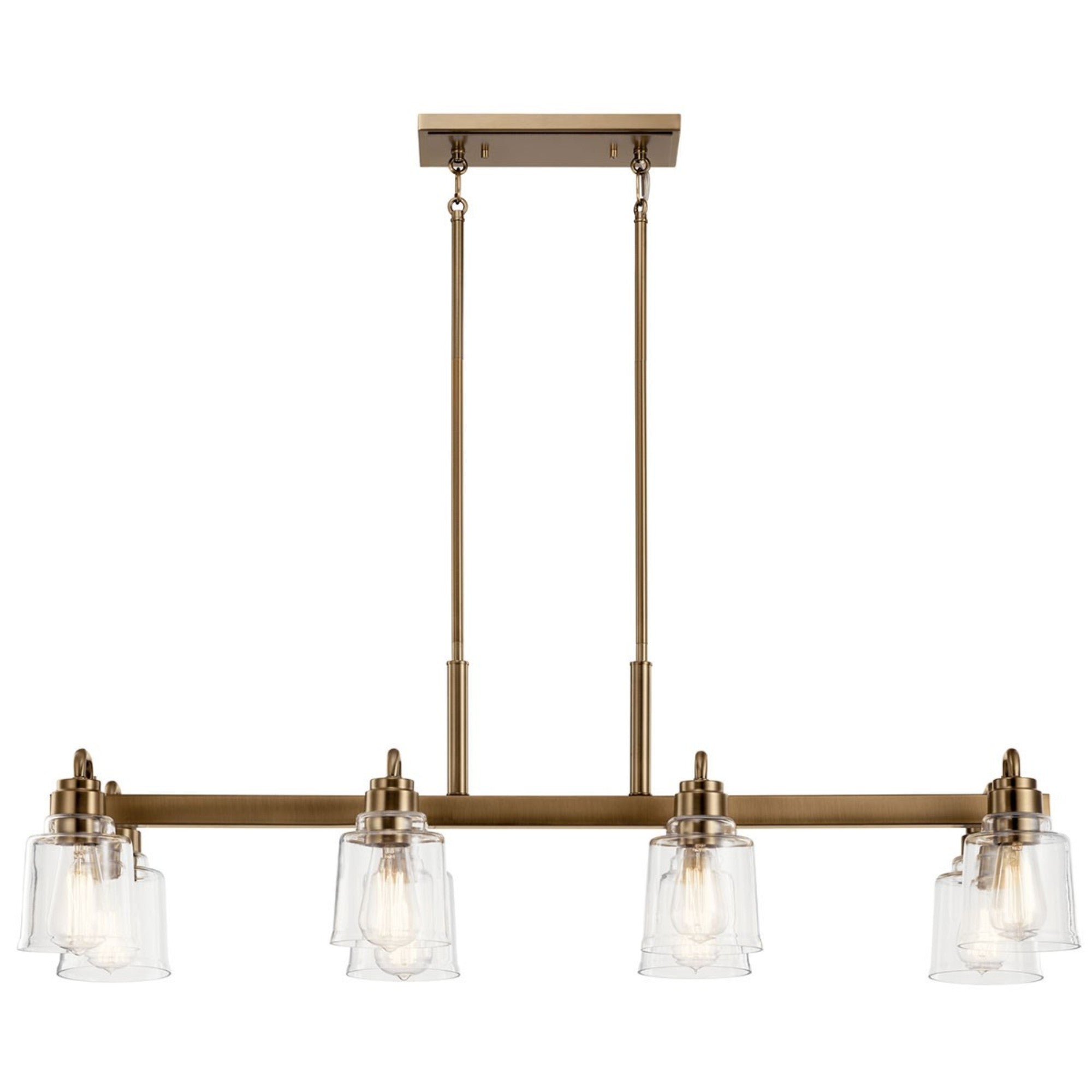 Aivian 42 Inch 8-Light Modern Chandelier with Brass Finish - Elegant Dining Room Lighting for Home Decor
