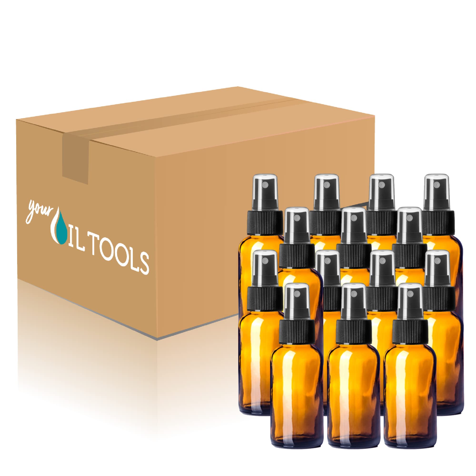1 oz Amber Glass Bottle with Black Fine Mist Spray Top - Pack of 120 (120ml) - Perfect for Essential Oils, Perfumes, DIY Beauty & Travel Size Liquids