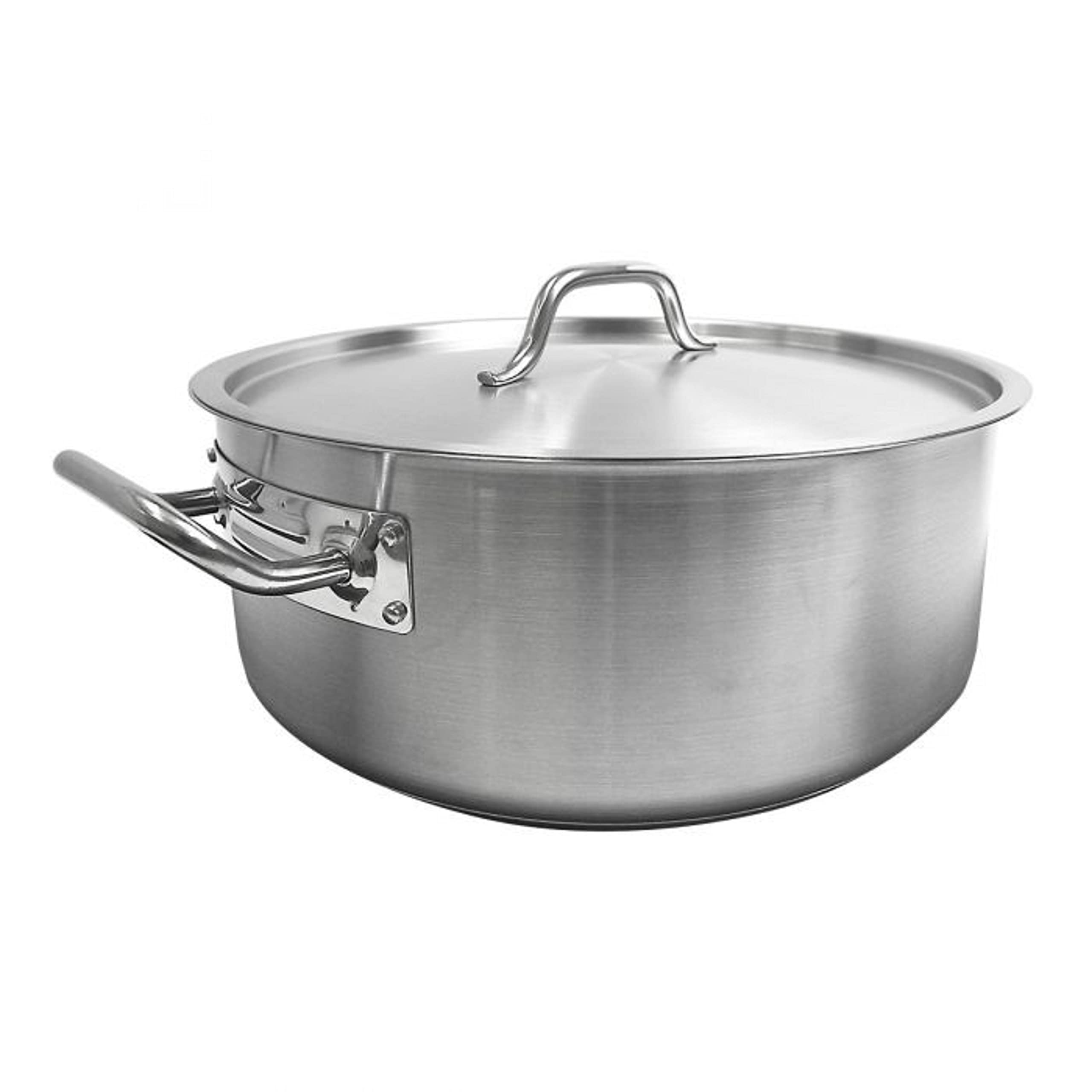 TrueCraftware 15 Quart Stainless Steel Braiser Pot with Encapsulated Base & Lid - Heavy Duty Oven Safe Cookware for Soups, Stews, Meat Roasting & Bread Baking - Dishwasher Safe & NSF Certified - Perfect for Home Chefs & Professional Kitchens