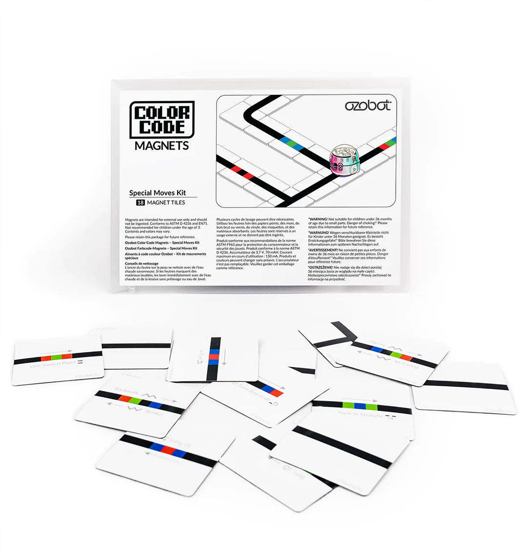 Ozobot Color Code Magnets: Special Moves Kit for STEM Learning & Coding Education - Perfect for Classroom Activities & Kids Programming Games