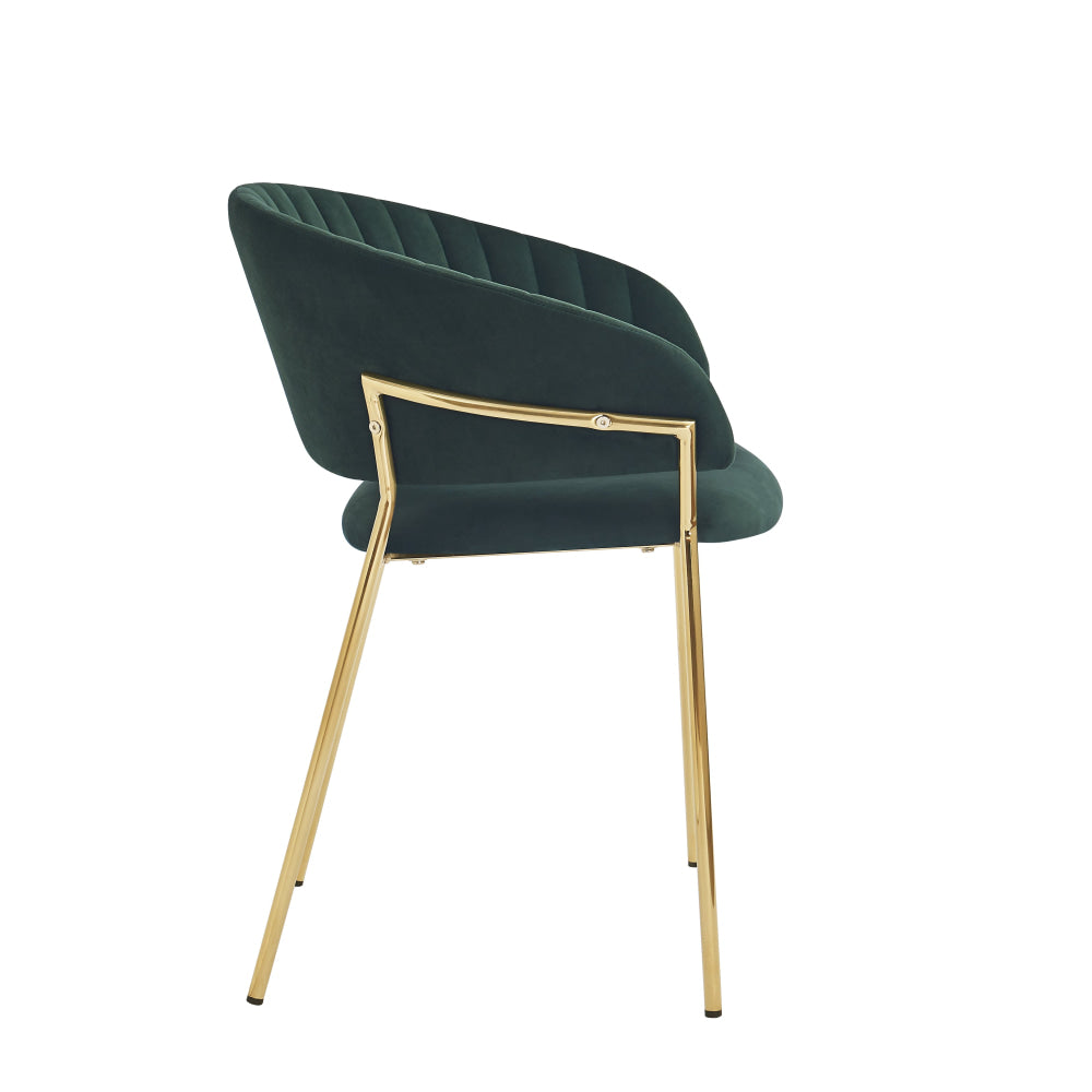 5-Piece Round Faux Marble Dining Table Set with 4 Velvet Green Chairs - Modern Kitchen Furniture for Small Spaces, Dining Room, and Apartment Decor