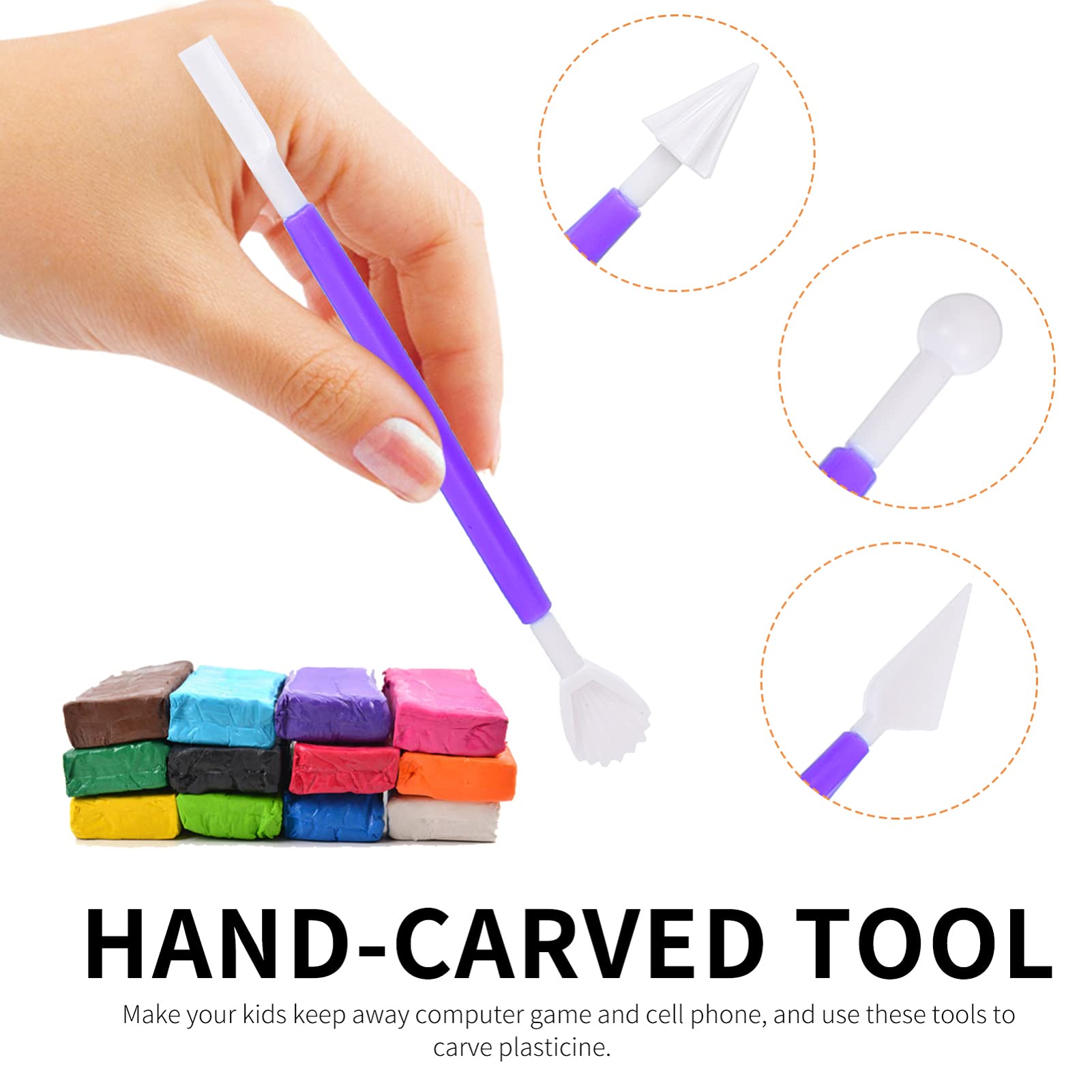 33pcs Fondant Tool Set - Hemoton Cake Decorating Kit with Modeling Tools, Stylus, Dotting Tools & Plastic Syrup for Fondant, Clay Sculpting - Perfect for Baking, DIY Crafts & Cake Design (Purple)