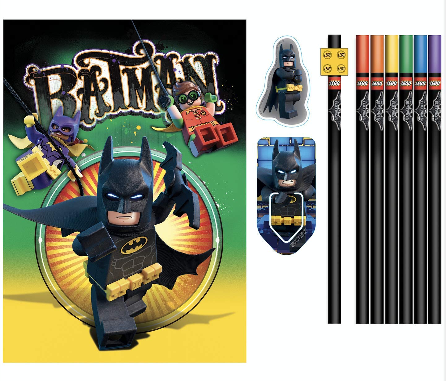 Lego Batman Stationery Set with Journal & Pencils for School & Office