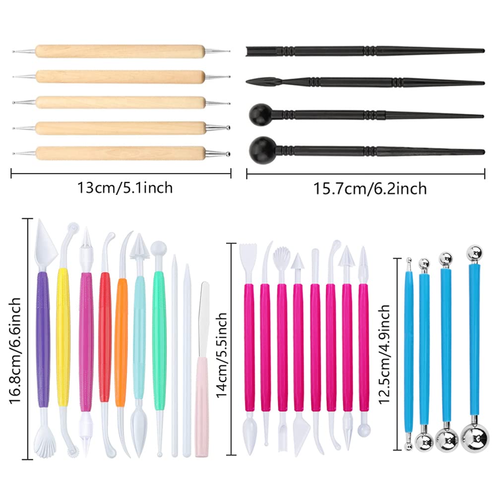 31 Pcs Cake Decorating Tool Set - Professional Fondant & Polymer Clay Sculpting Kit for Baking, Pottery, DIY Crafts - Perfect for Cake Artists, Home Bakers & Clay Modelers