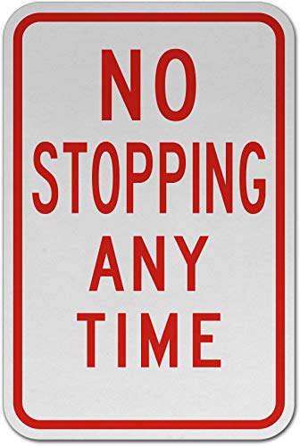 Vinyl Safety & Warning Stickers Bundle - No Stopping Any Time Sign K5 - 3 Pack (3.5