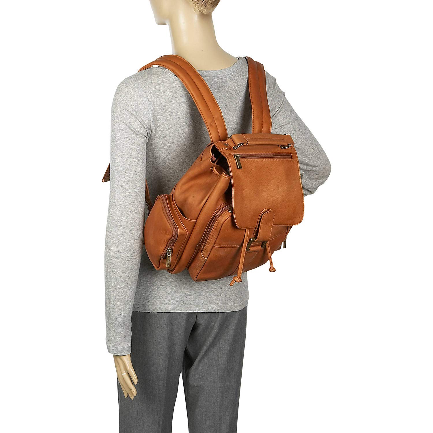 Premium Full-Grain Colombian Vaquetta Cowhide Leather Backpack for Women - 15