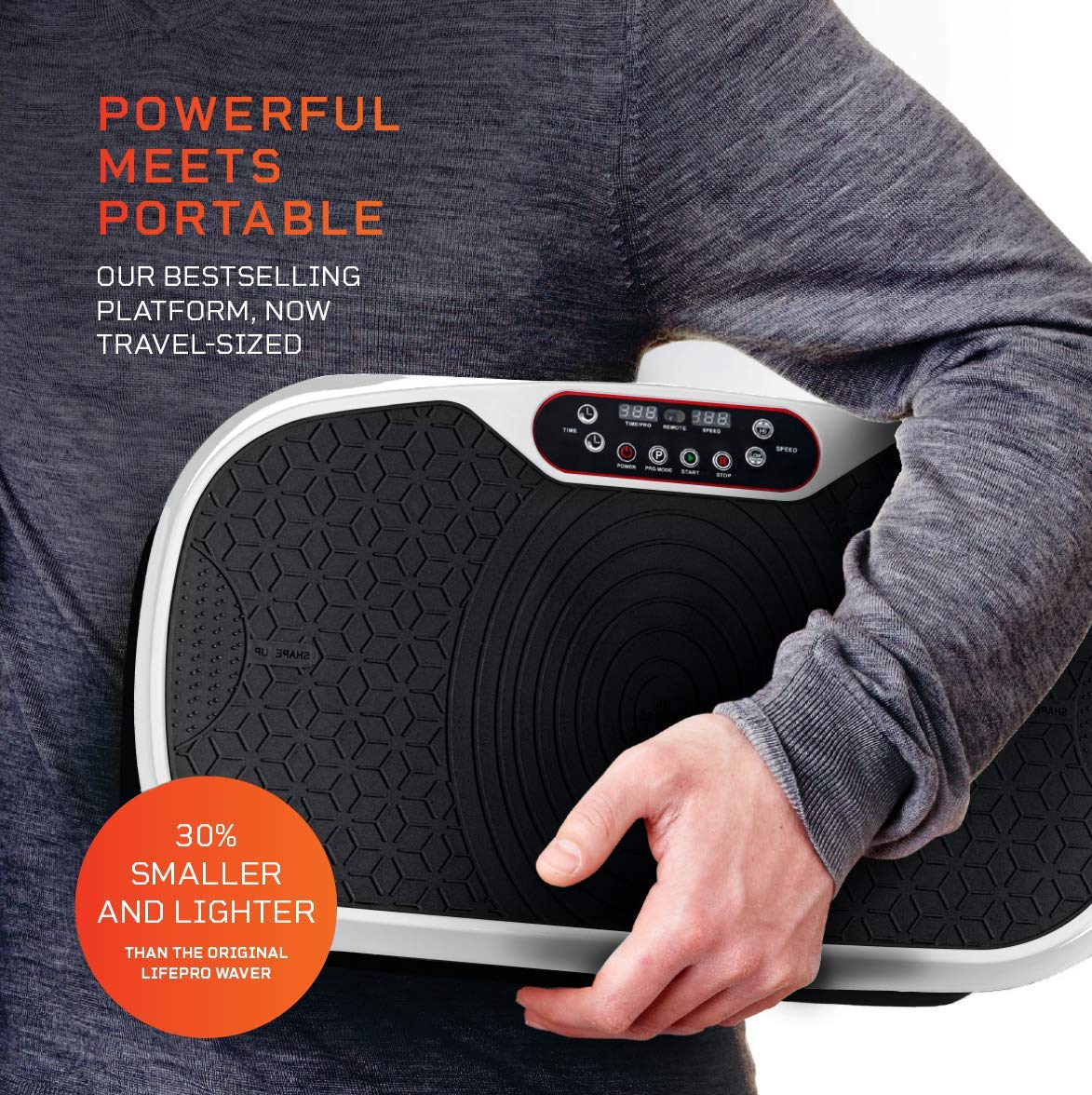 LifePro Waver Mini Vibration Plate Exercise Machine – Portable Full Body Workout Platform for Home & Travel, Weight Loss, Toning & Wellness – Includes 2 Loop Bands & 4 Resistance Bands – Perfect for Home Gym, Office Fitness & Travel Workouts