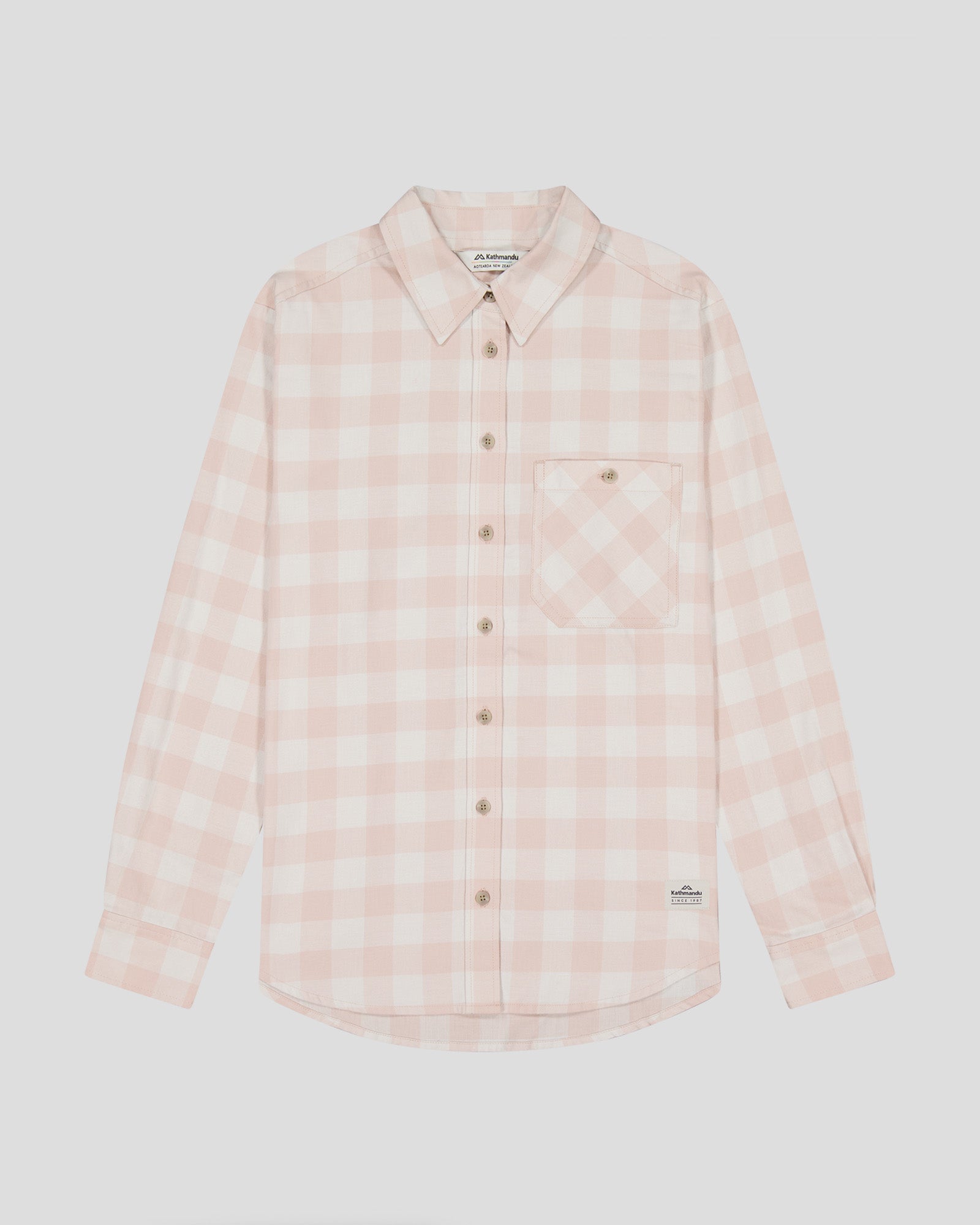 Women's Fyfe Flannel Shirt - Soft Mineral Gingham Plaid Button-Up Top for Casual Wear & Outdoor Activities