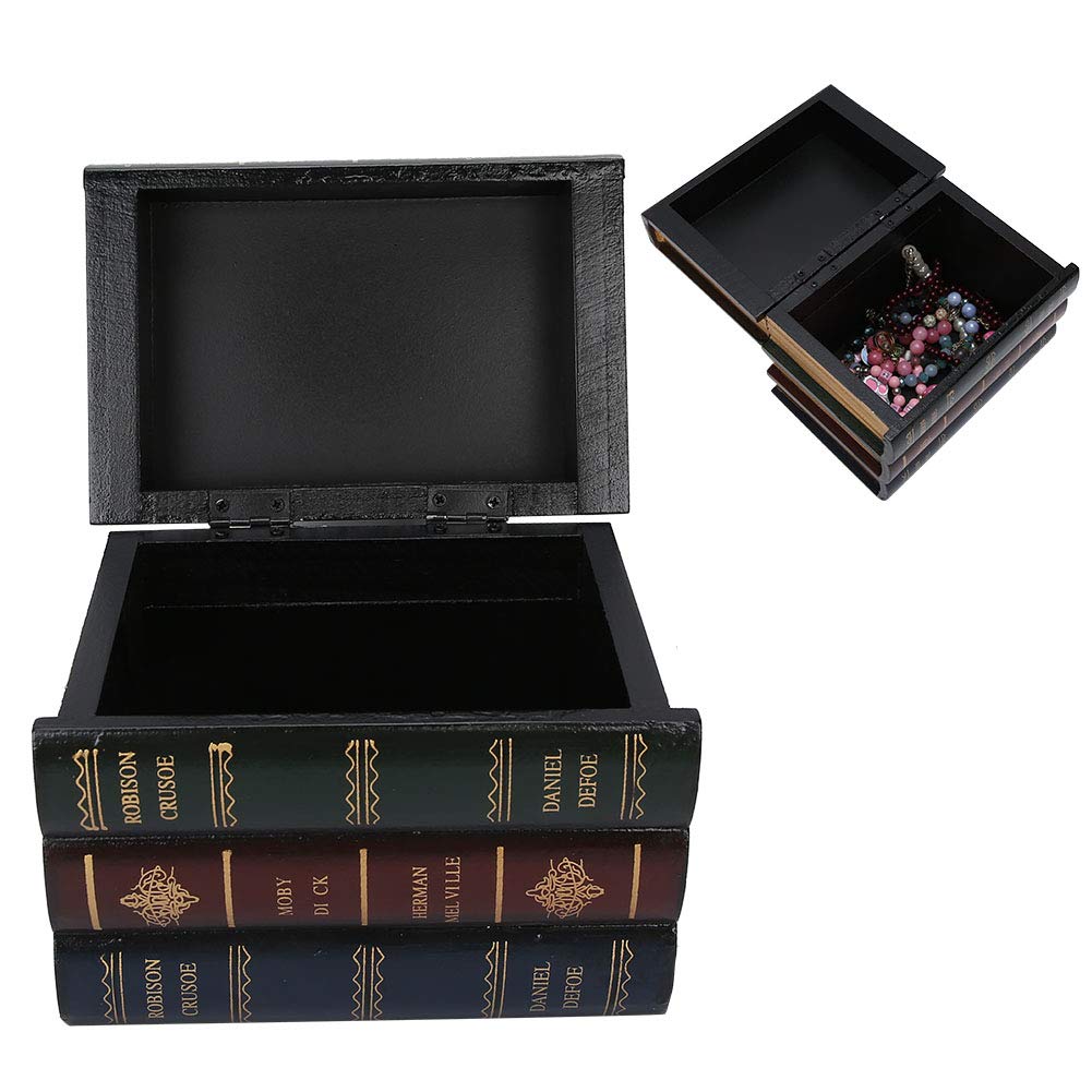 Vintage Book-Shaped Jewelry Storage Box - Retro Jewelry Organizer with Lid, Jewelry Case Holder for Earrings, Rings & Necklaces - Perfect for Travel, Home Decor & Gift Giving