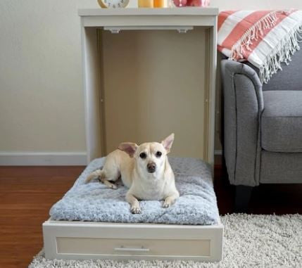 Antique White Murphy Bed for Pets - Space-Saving Wall Bed for Dogs & Cats - Perfect for Small Apartments & Pet-Friendly Homes