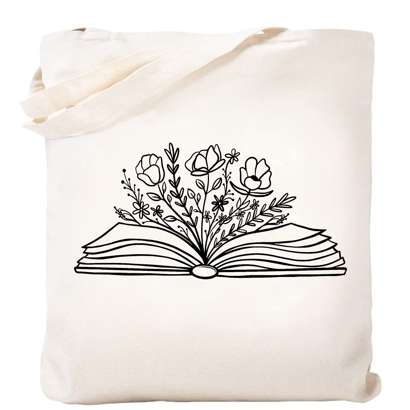 Stylish Wildflower Print Canvas Tote Bag for Women - Reusable Shopping, Grocery & School Shoulder Bag - Perfect for Work, Beach & Daily Errands