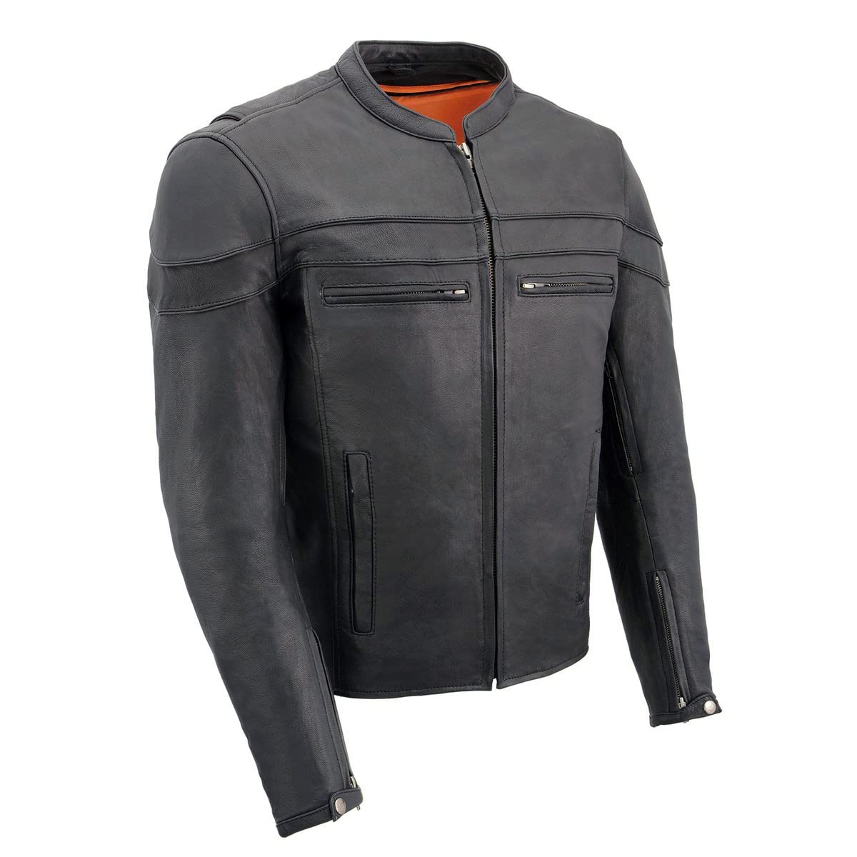 Milwaukee Leather MLM1526 Men's Premium Black Cool-Tec Leather Motorcycle Jacket - Breathable & Stylish Riding Gear for Summer & Urban Commuting