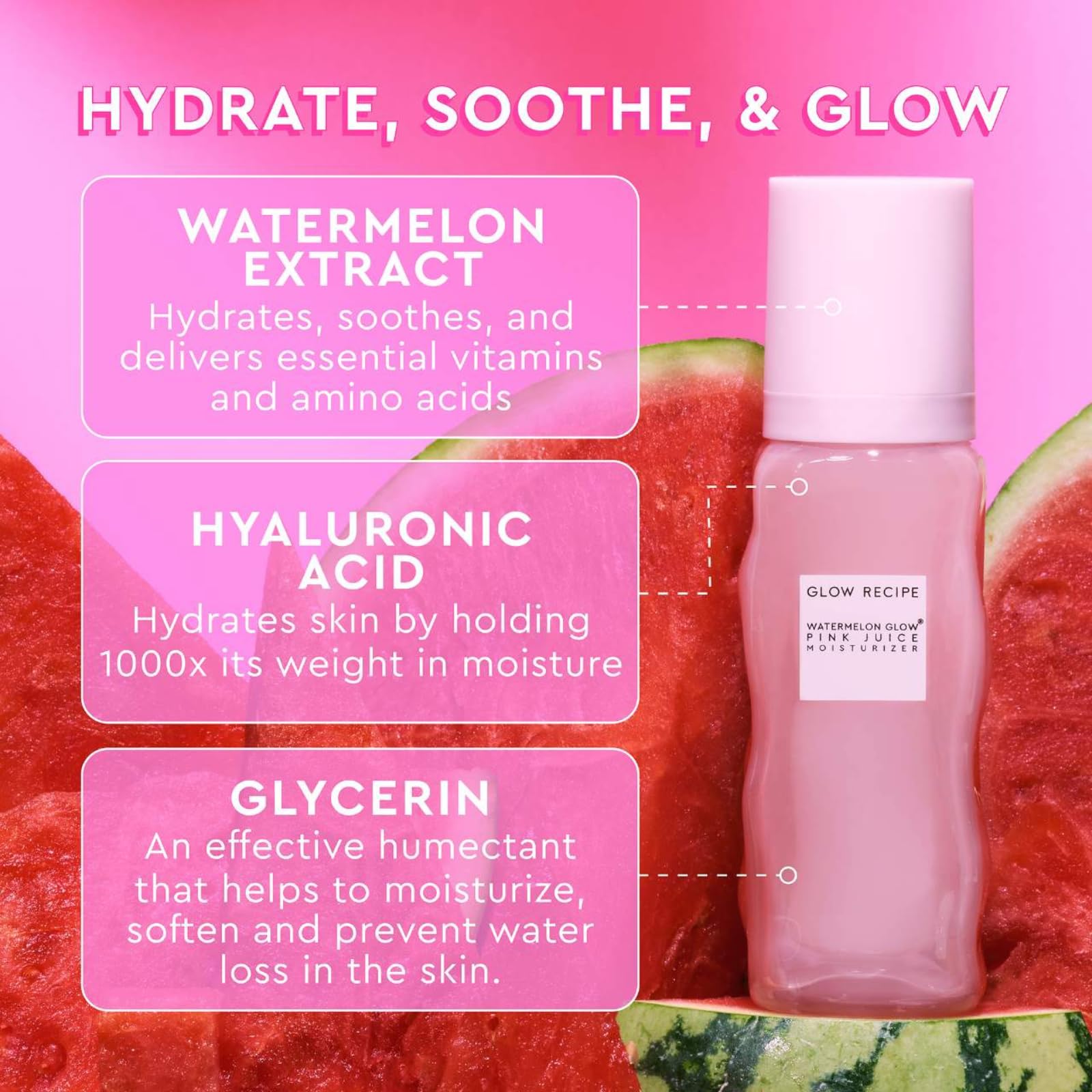 Glow Recipe Watermelon Glow PHA+BHA Pore Minimizing Toner with Hyaluronic Acid & Watermelon Glow Pink Juice Hydrating Moisturizer Set - 150ml + 50ml - Korean Skincare for Dry, Oily & Combination Skin - Perfect for Daily Hydration & Pore Refining Routine