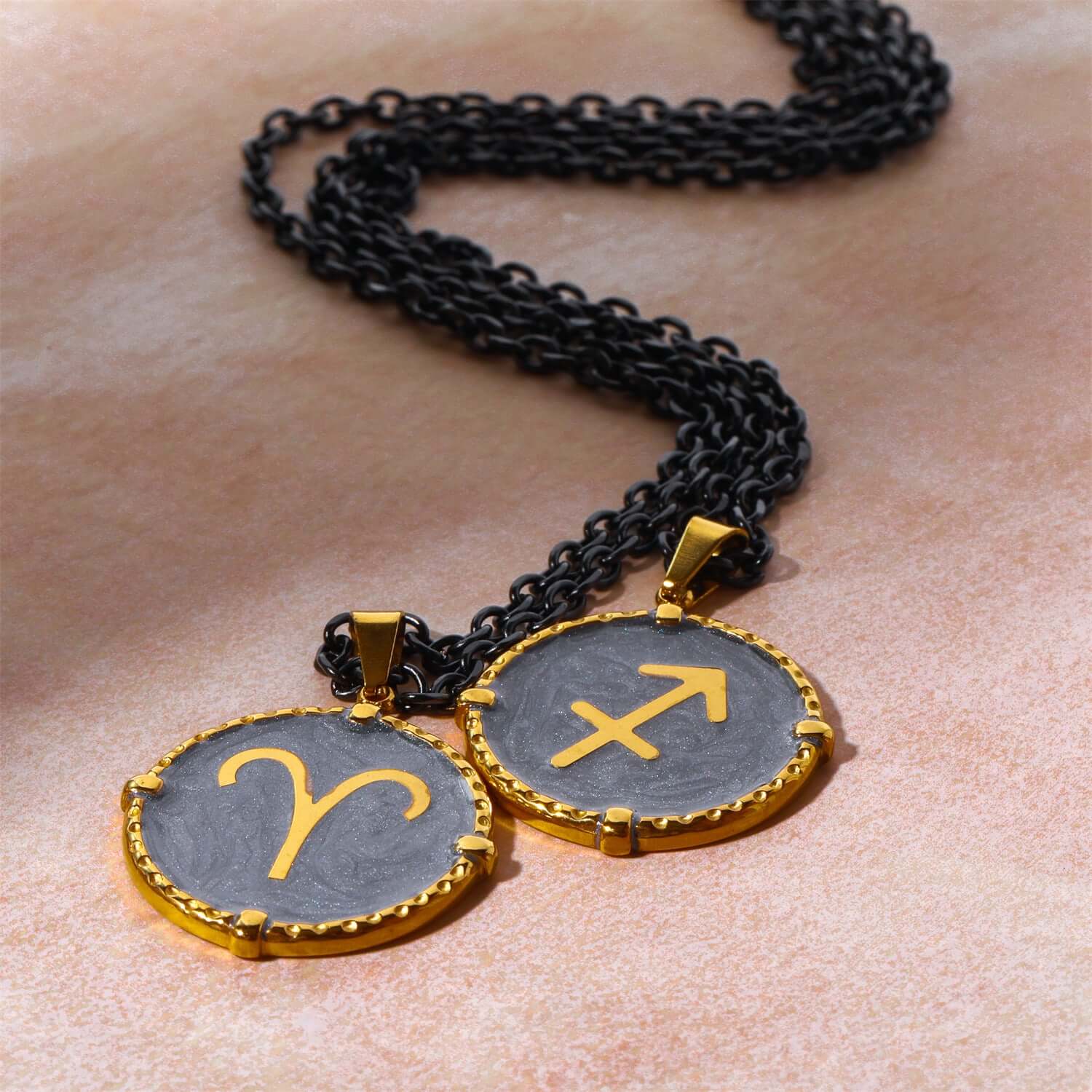 18K Gold Retro Zodiac Astrology Pendant Necklace - Personalized Horoscope Jewelry Gift for Women | Perfect for Birthday, Anniversary & Spiritual Occasions