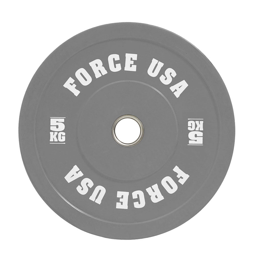 Force USA Pro Grade Coloured Bumper Plates - Olympic Weight Plates for CrossFit, Powerlifting & Home Gym (Sold Individually) - Perfect for Strength Training & Functional Fitness Workouts