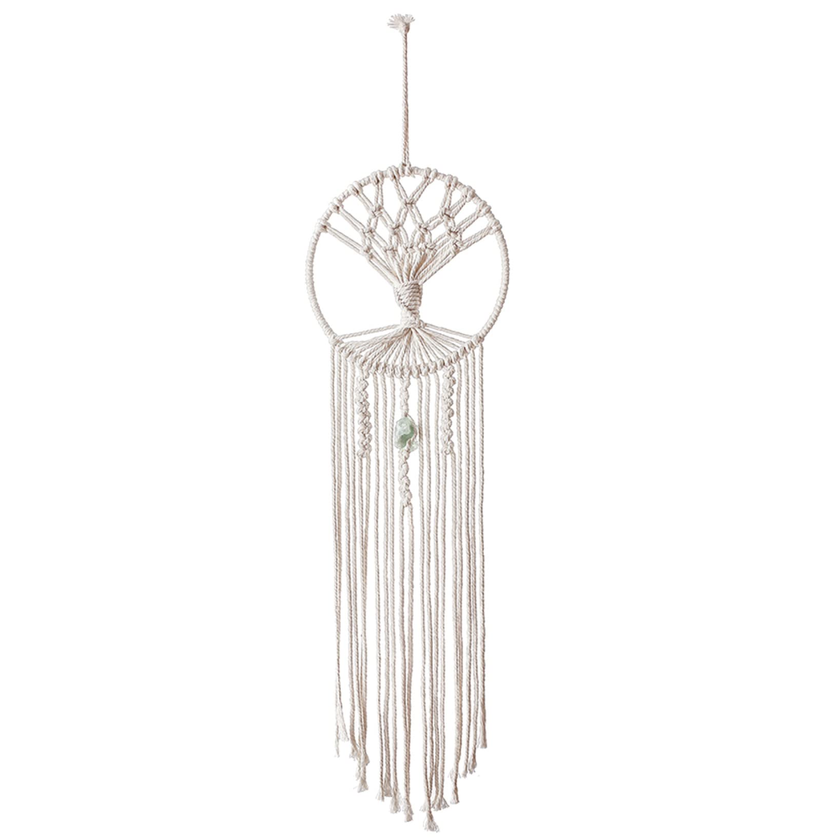 Handmade Mini Car Dream Catcher Wind Chimes with Natural Feathers & Beads - Boho Chic Wall Decor for Bedroom, Nursery, or Car Mirror Hanging Ornament