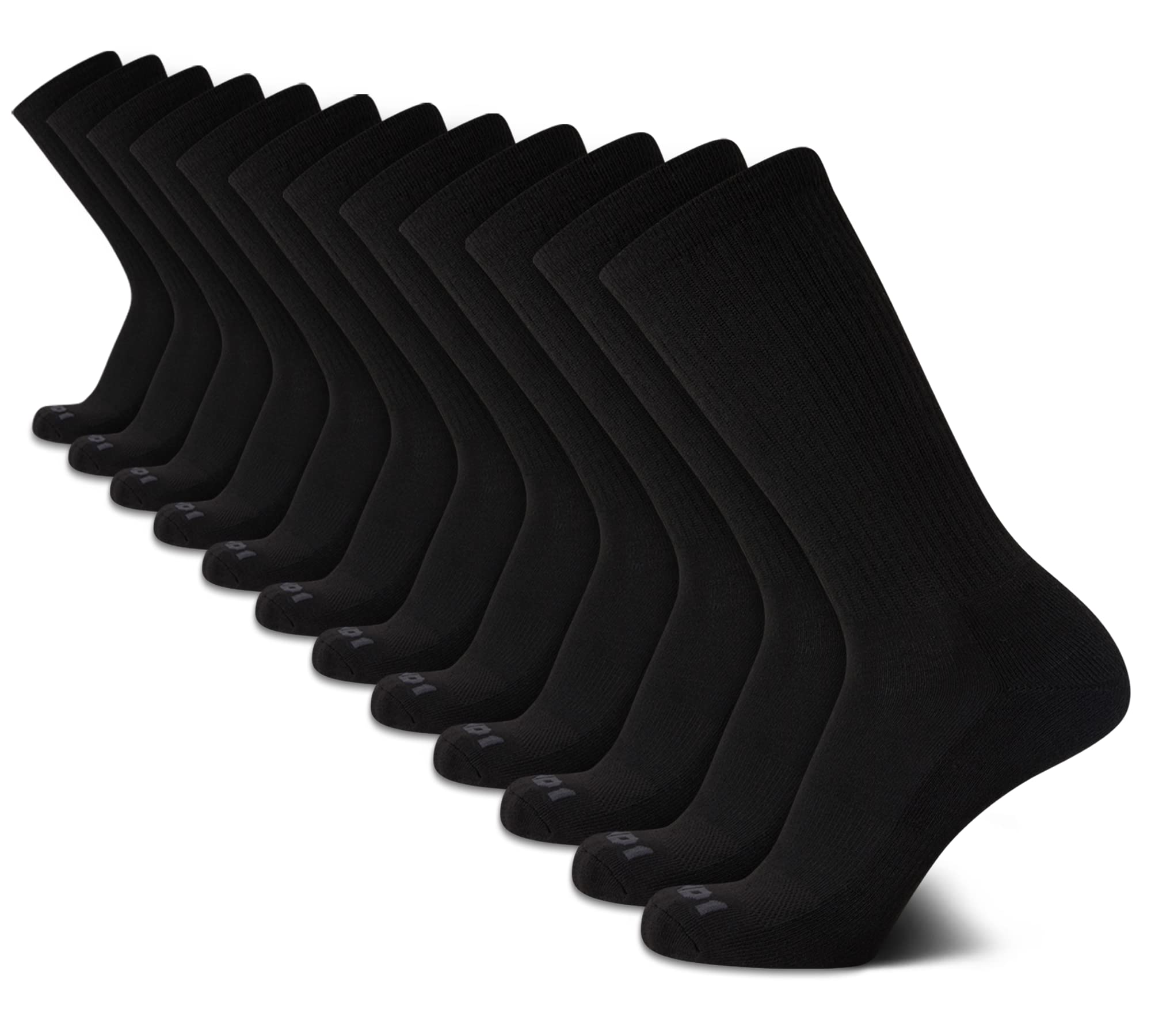 AND1 Men's Performance Cushion Crew Socks 12-Pack - Breathable Athletic Socks for Men (Size 6-12.5) - Comfortable Workout & Running Socks for Gym, Basketball & Daily Wear