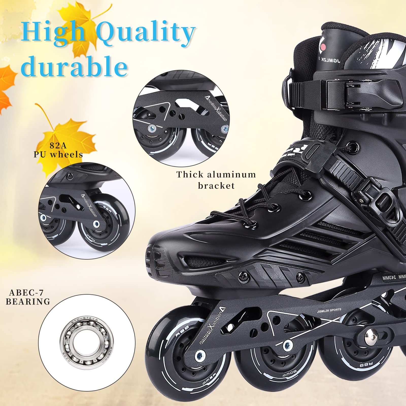 Premium Inline Skates for Adults - High Performance Outdoor Fitness Rollerblades for Women & Men - Perfect for Street Skating, Exercise & Recreation